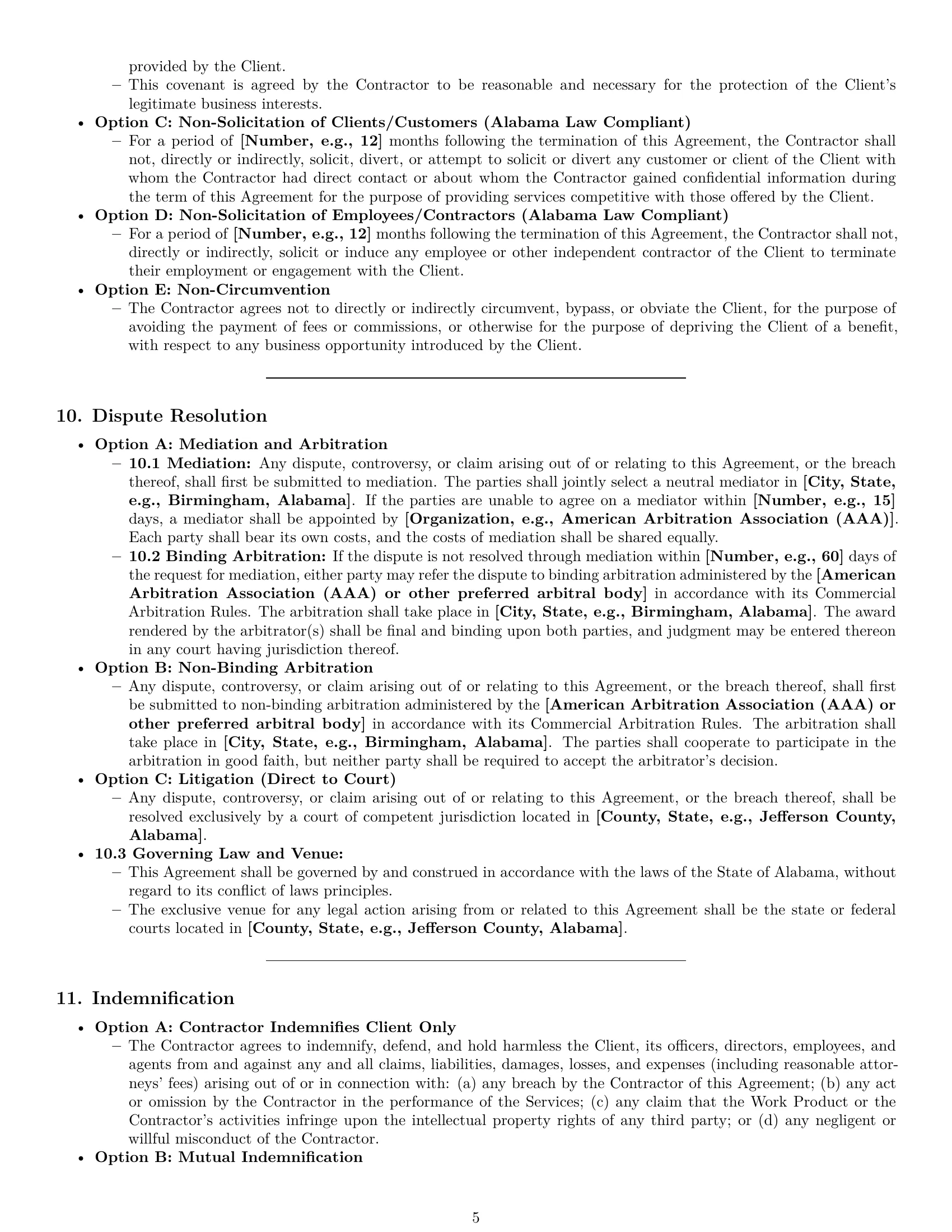 Preview page 5 of Pro Alabama independent contractor agreement template