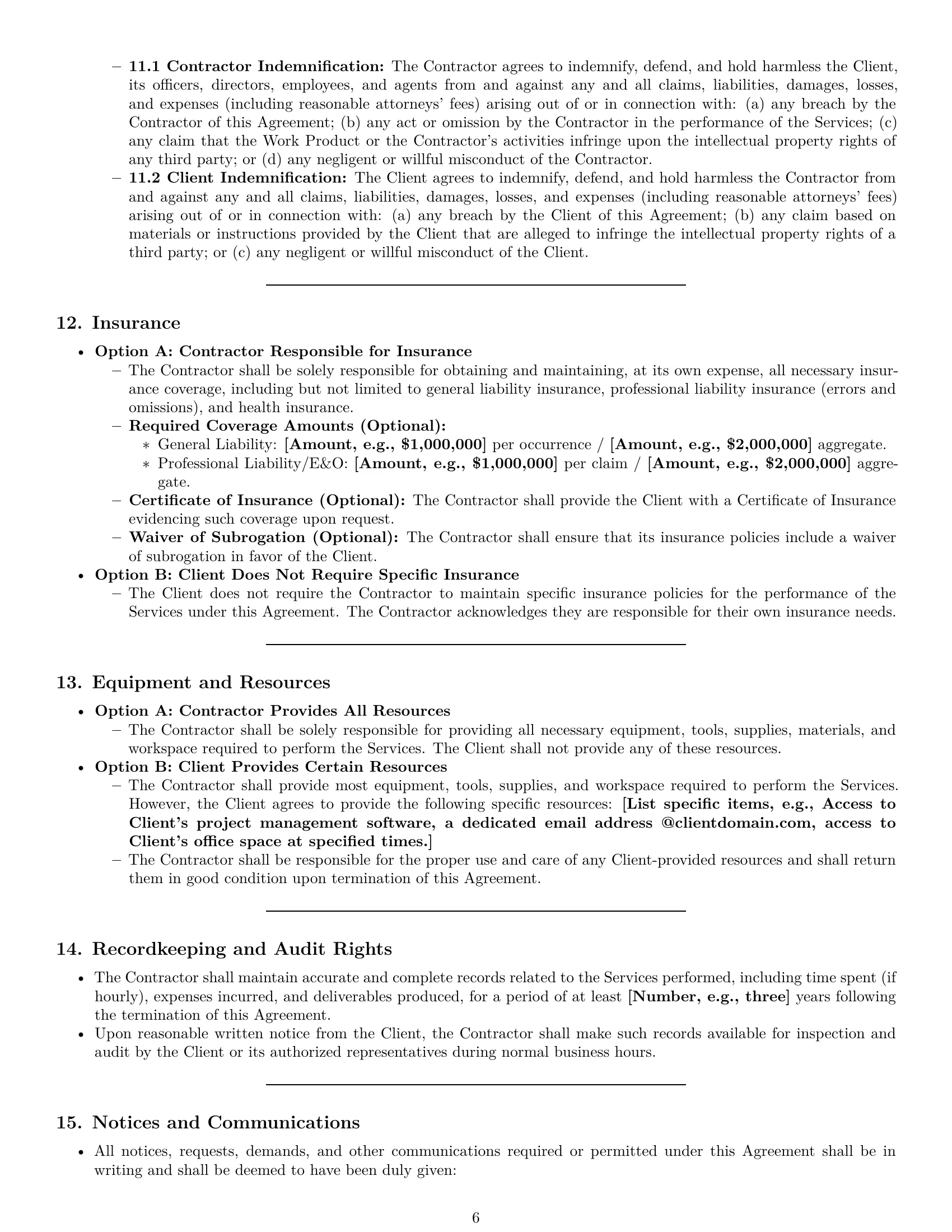 Preview page 6 of Pro Alabama independent contractor agreement template