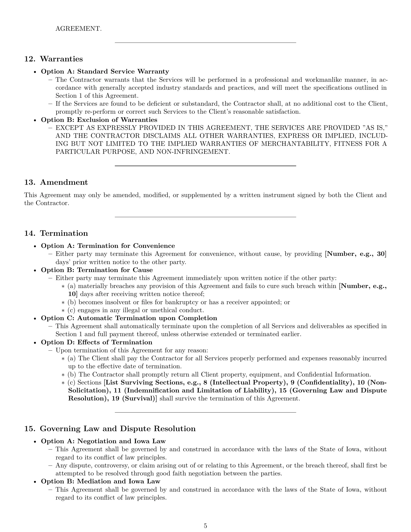 Preview page 5 of Pro Iowa independent contractor agreement template