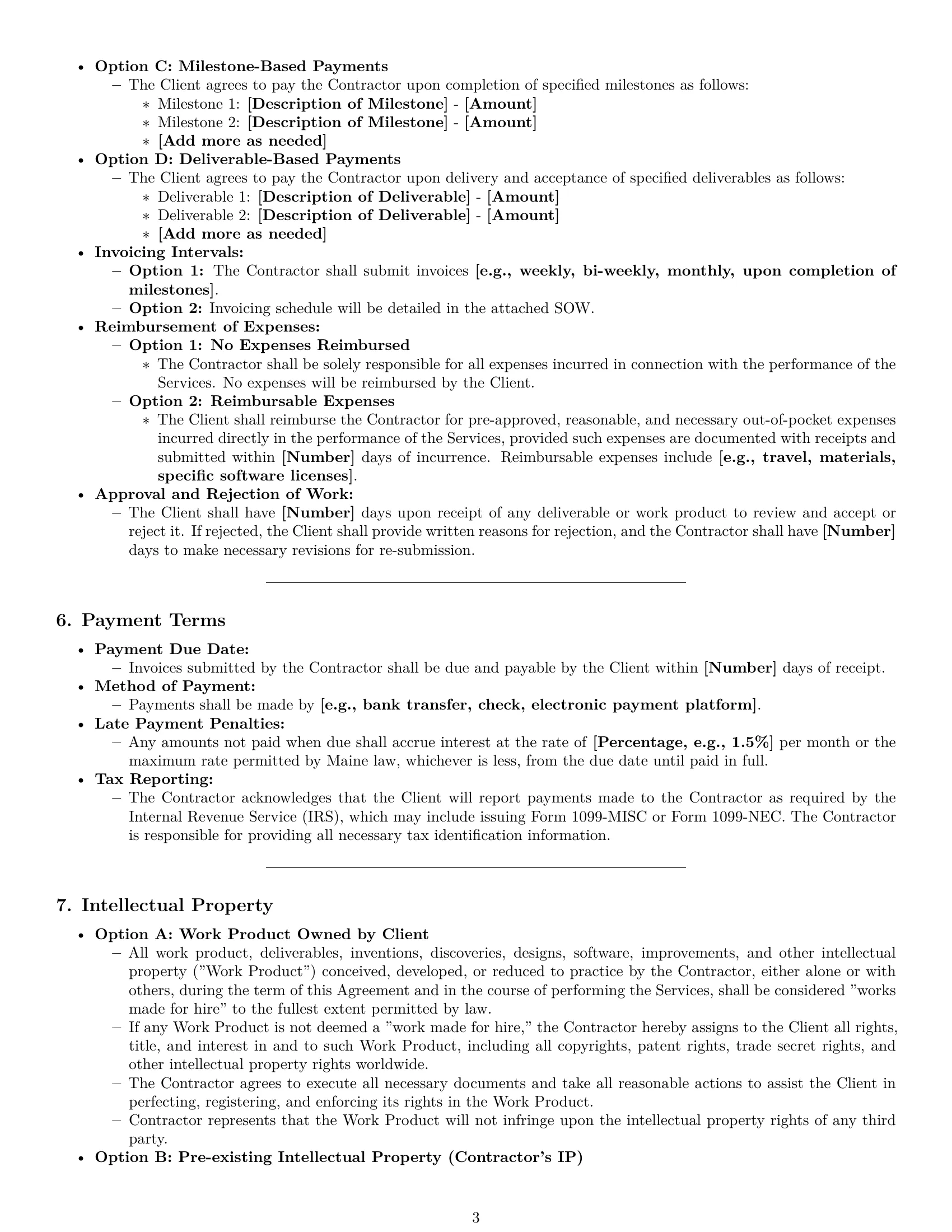 Preview page 3 of Pro Maine independent contractor agreement template