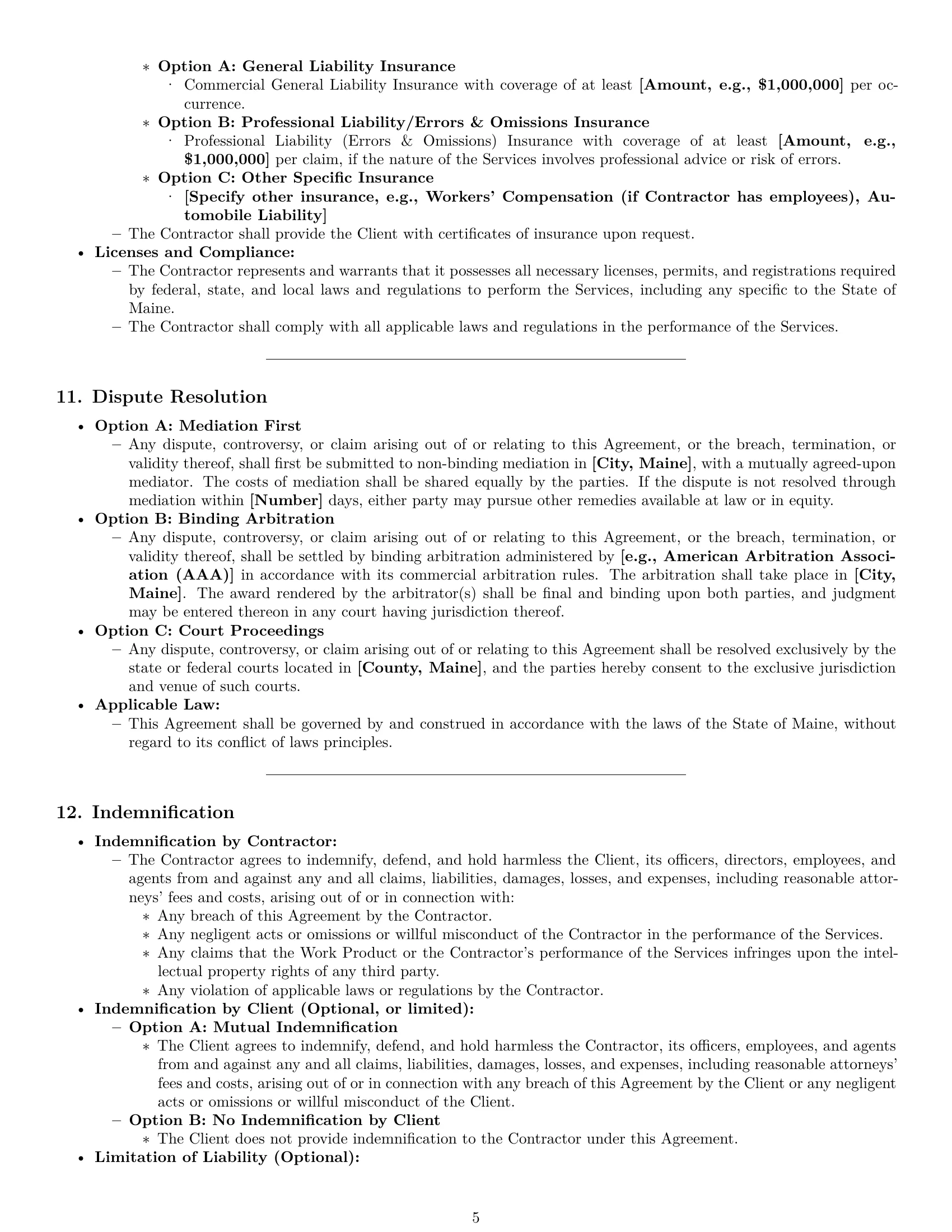 Preview page 5 of Pro Maine independent contractor agreement template