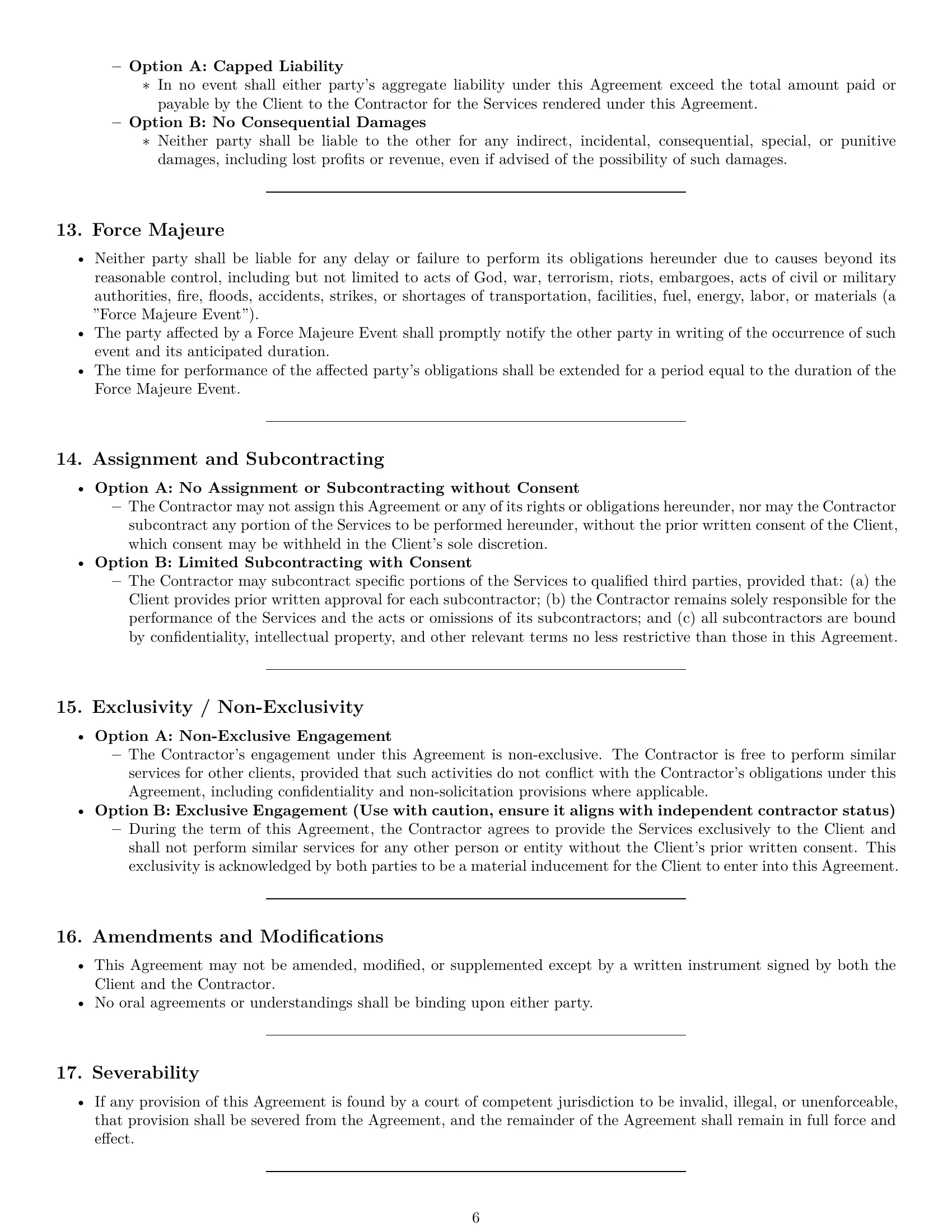 Preview page 6 of Pro Maine independent contractor agreement template