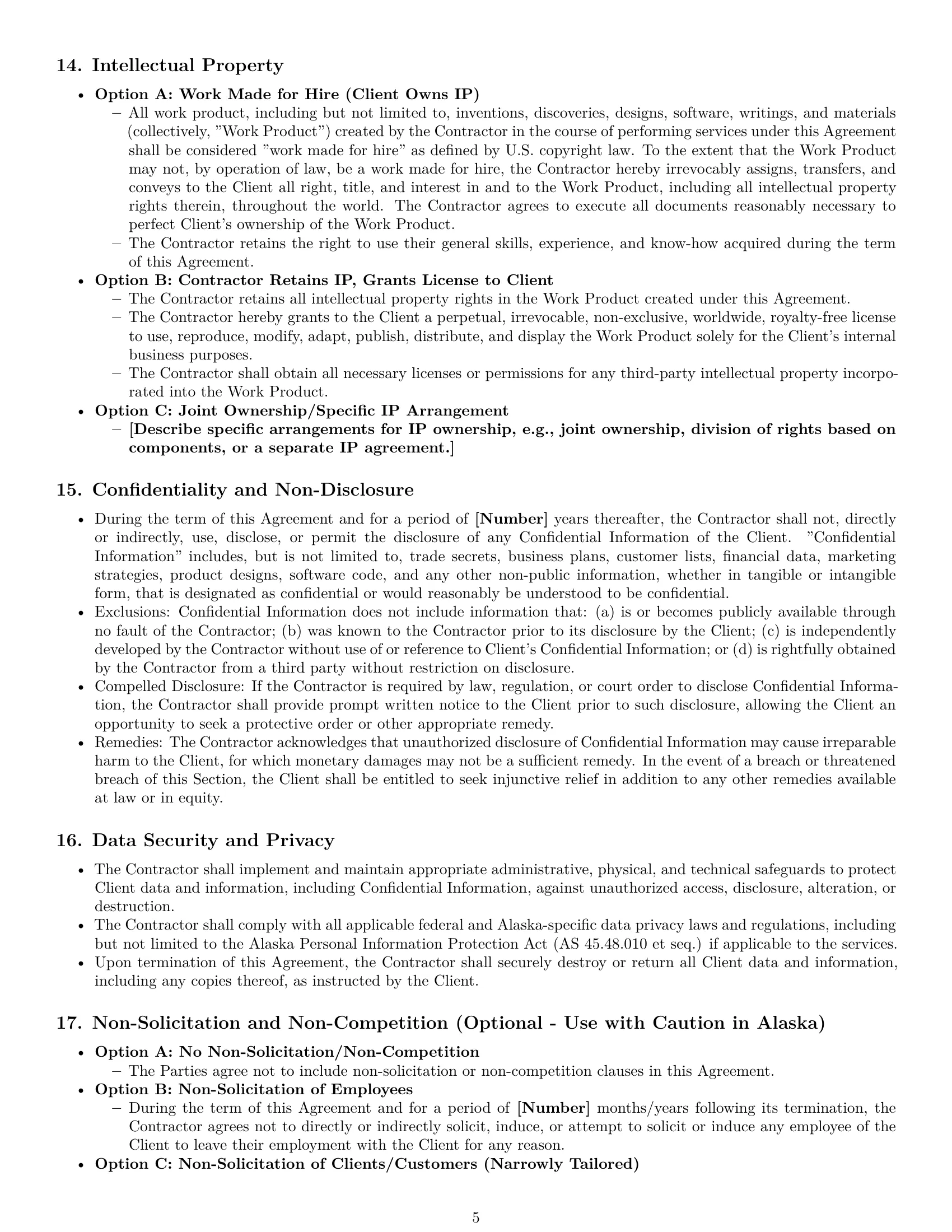 Preview page 5 of Pro Alaska independent contractor agreement template