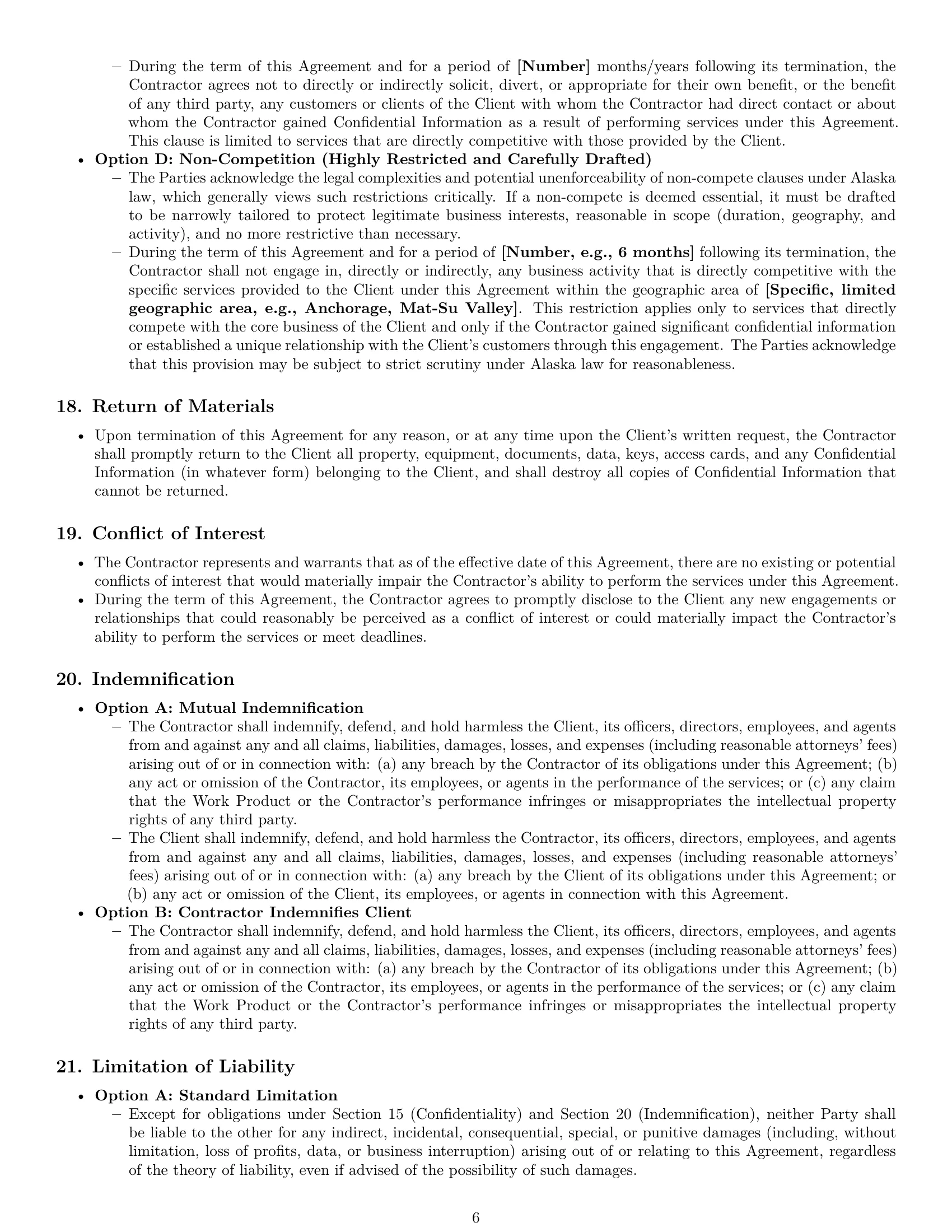 Preview page 6 of Pro Alaska independent contractor agreement template
