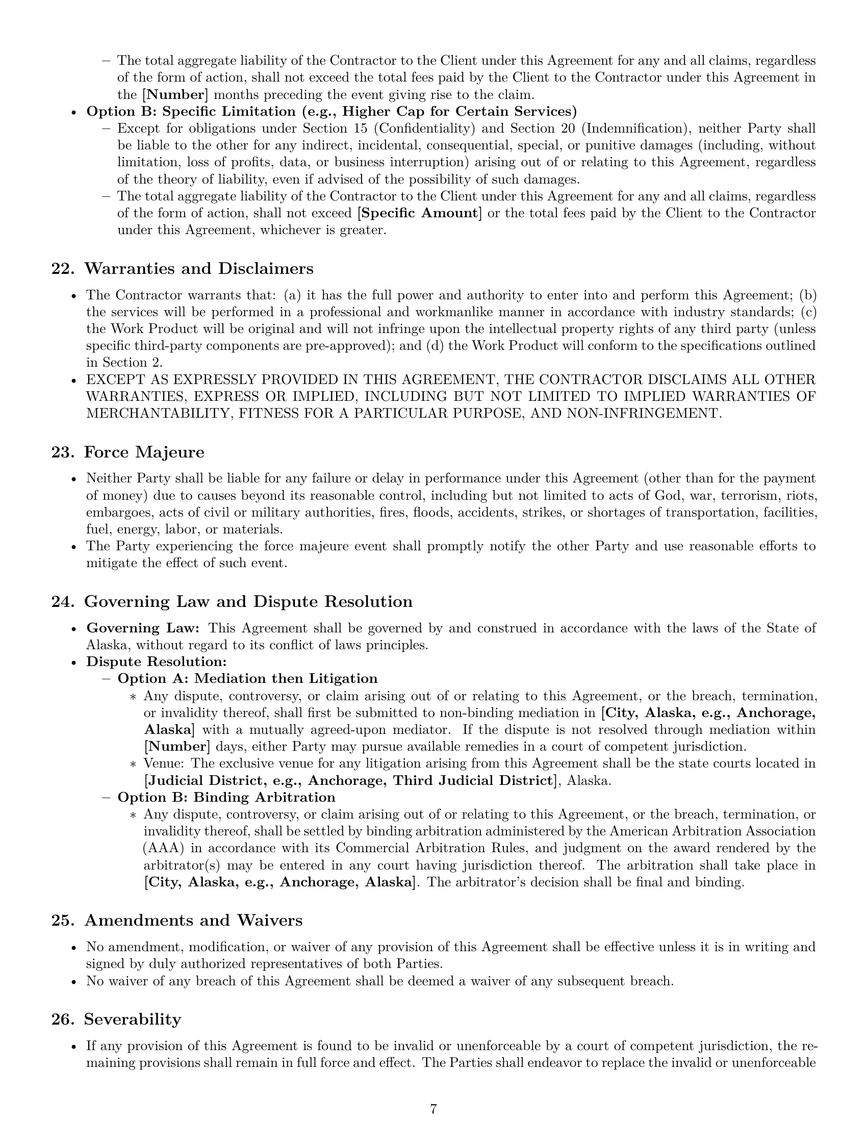 Preview page 7 of Pro Alaska independent contractor agreement template