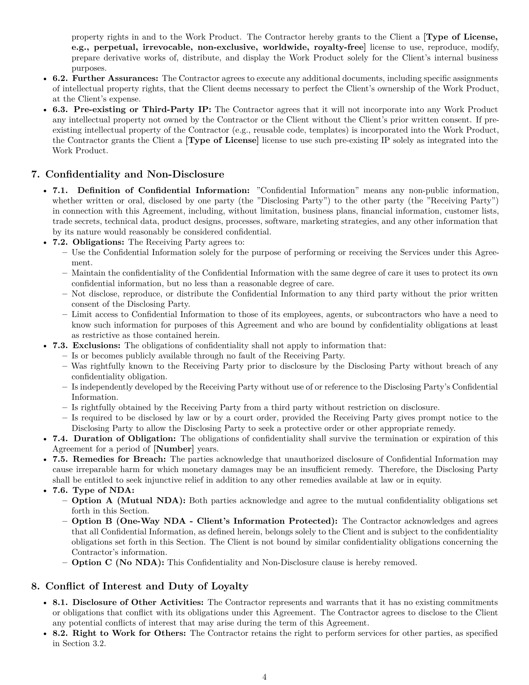 Preview page 4 of Pro Minnesota independent contractor agreement template