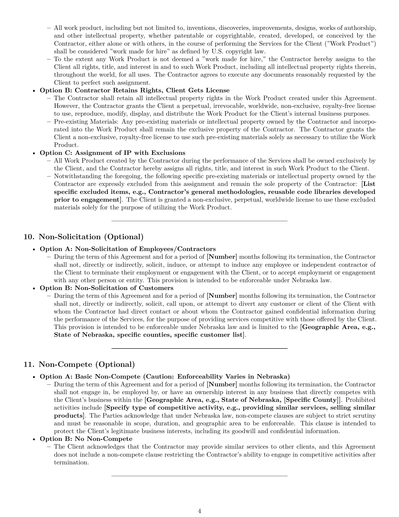 Preview page 4 of Pro Nebraska independent contractor agreement template