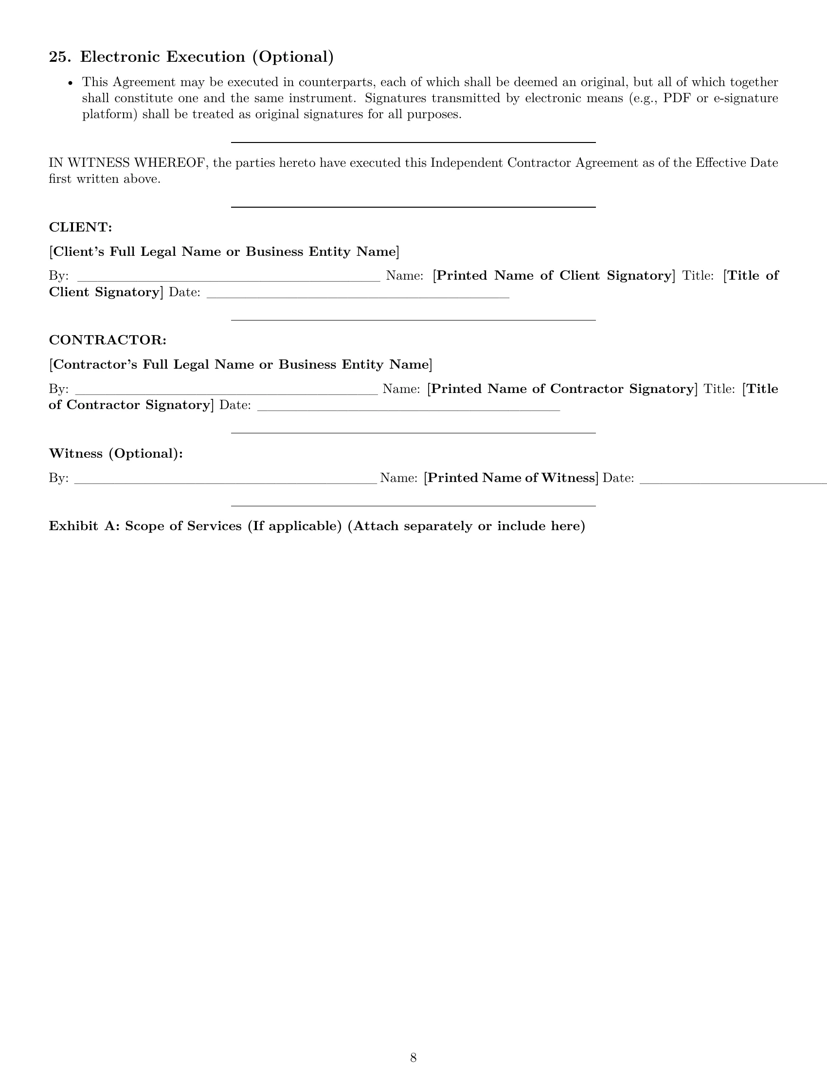 Preview page 8 of Pro Nebraska independent contractor agreement template