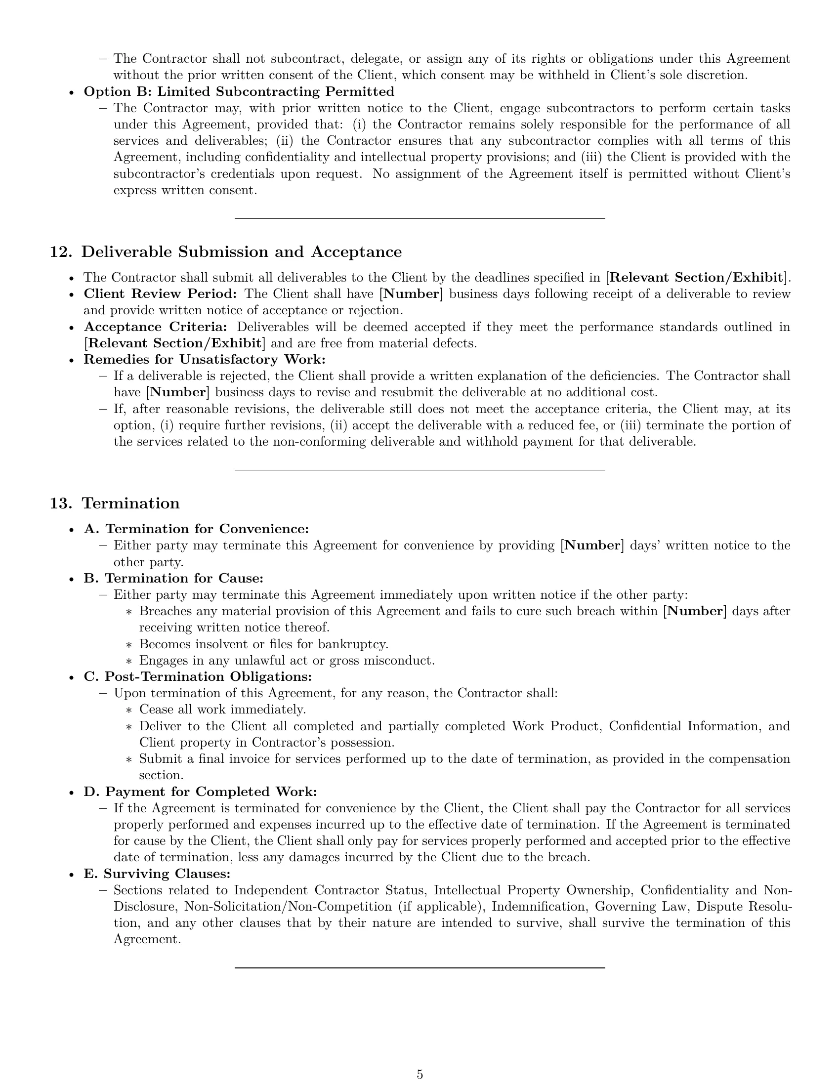 Preview page 5 of Pro Arizona independent contractor agreement template