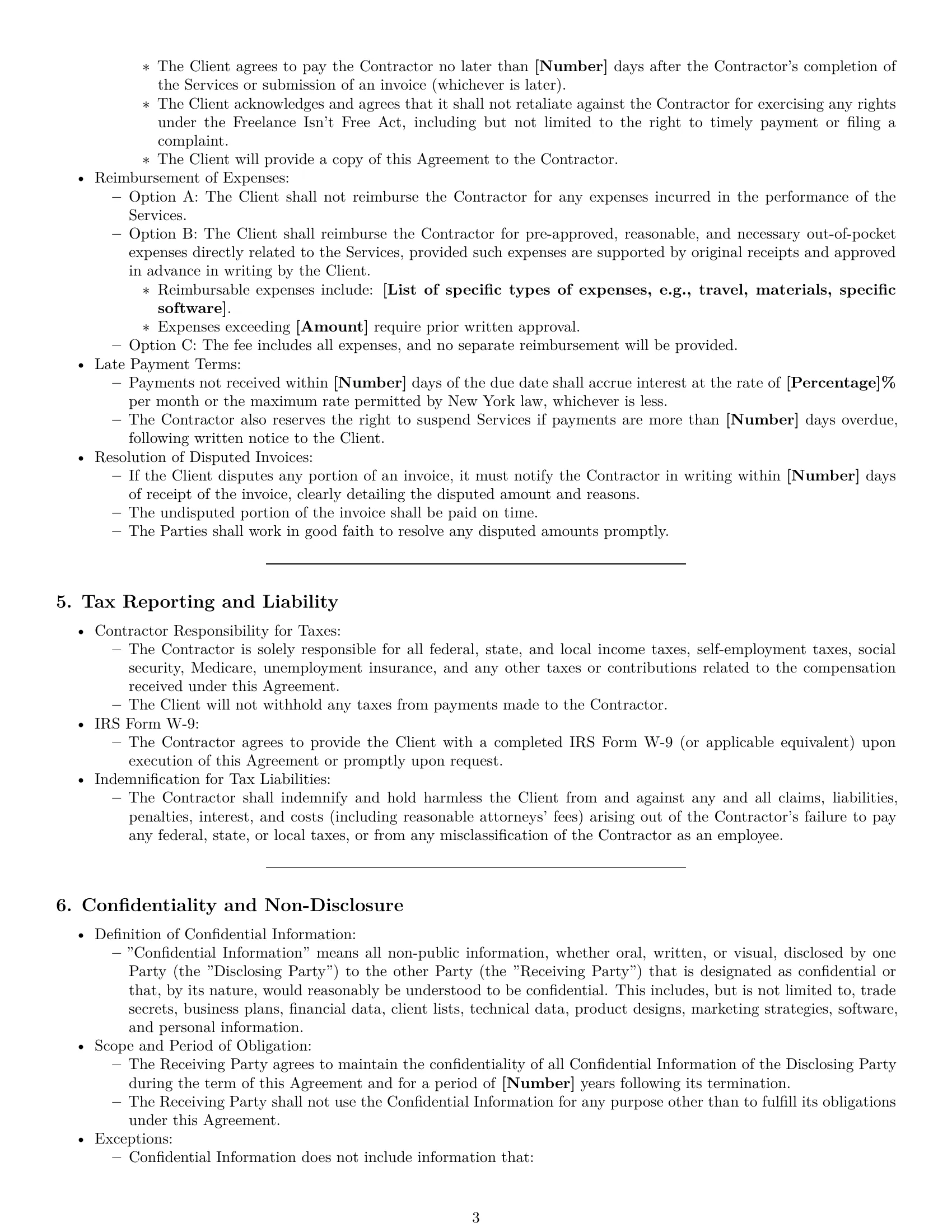 Preview page 3 of Pro New York independent contractor agreement template