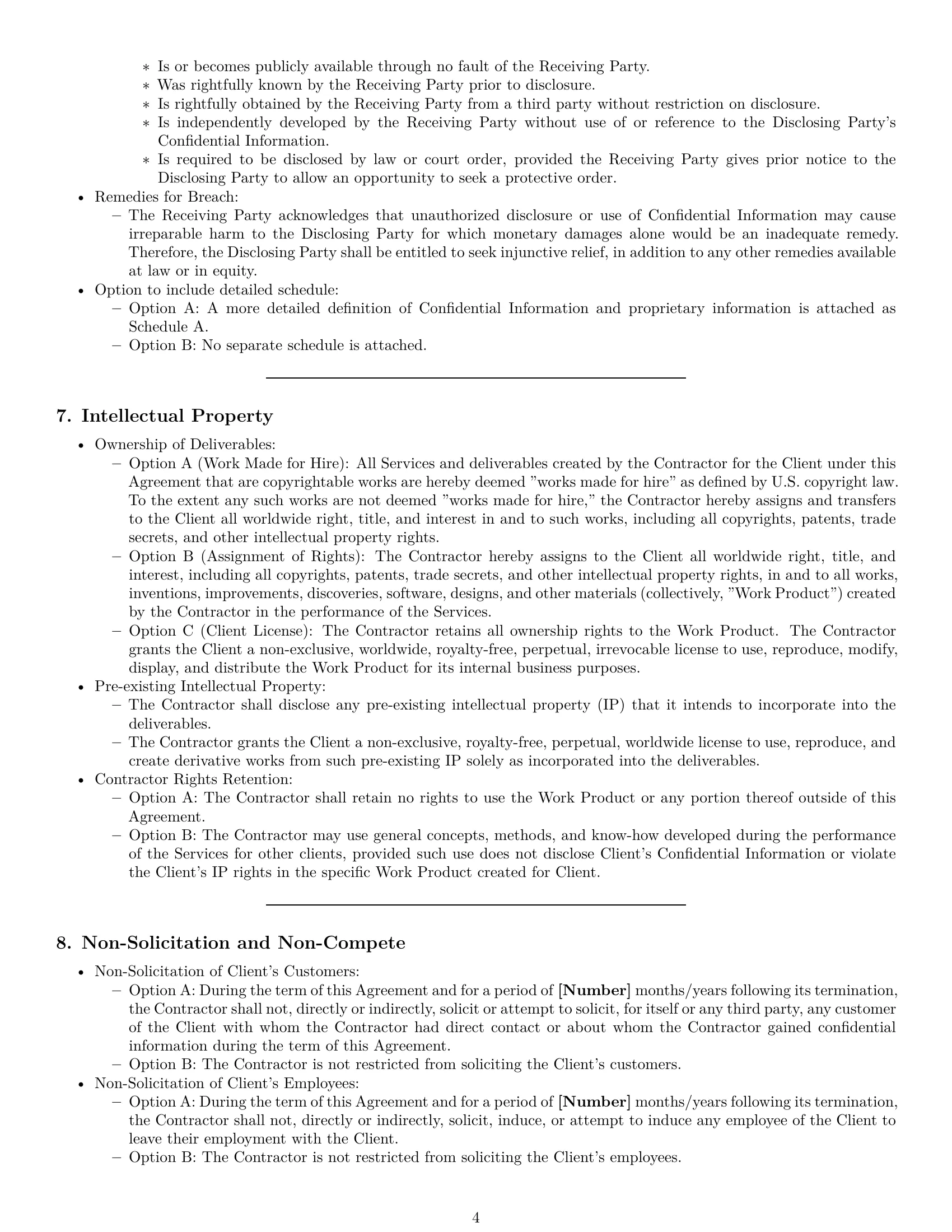 Preview page 4 of Pro New York independent contractor agreement template