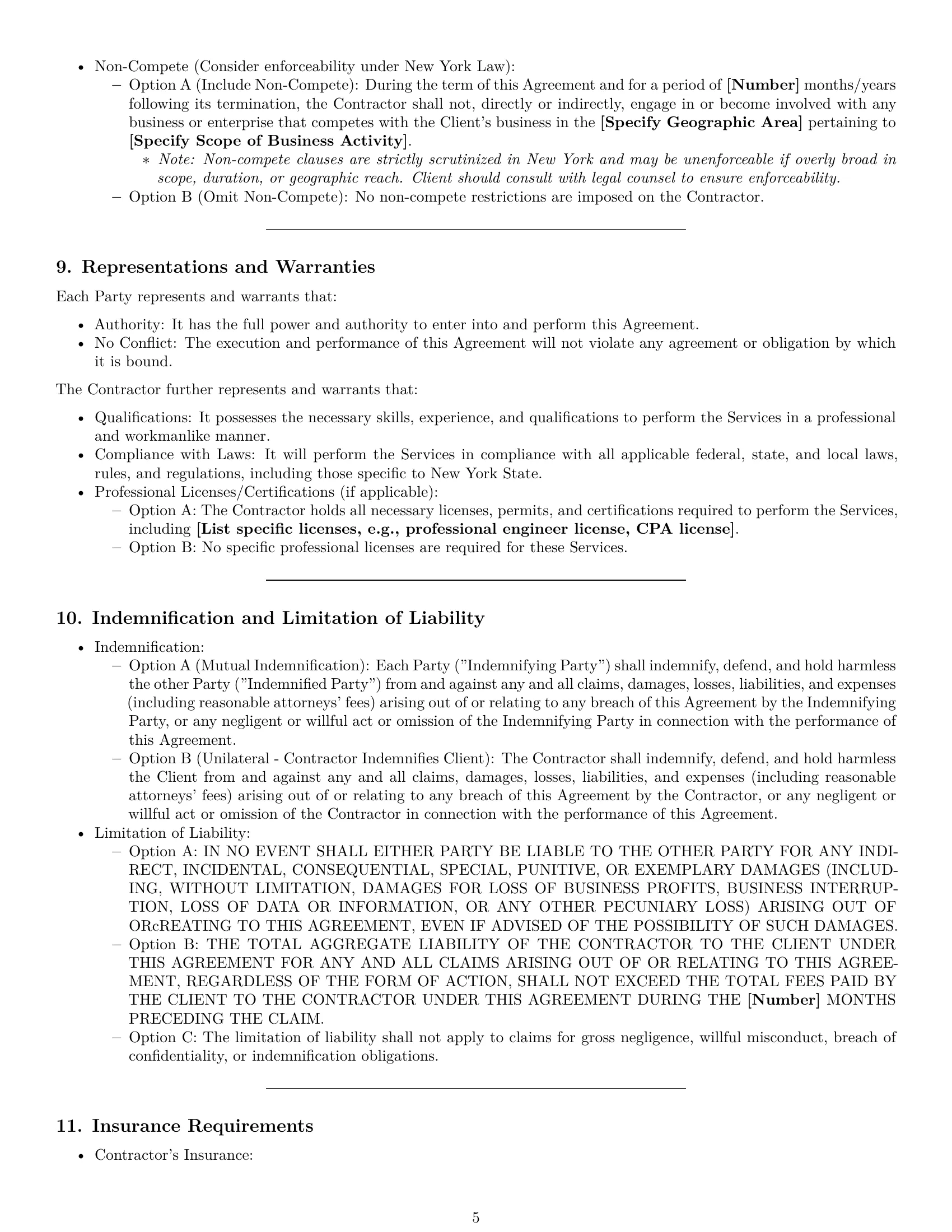 Preview page 5 of Pro New York independent contractor agreement template