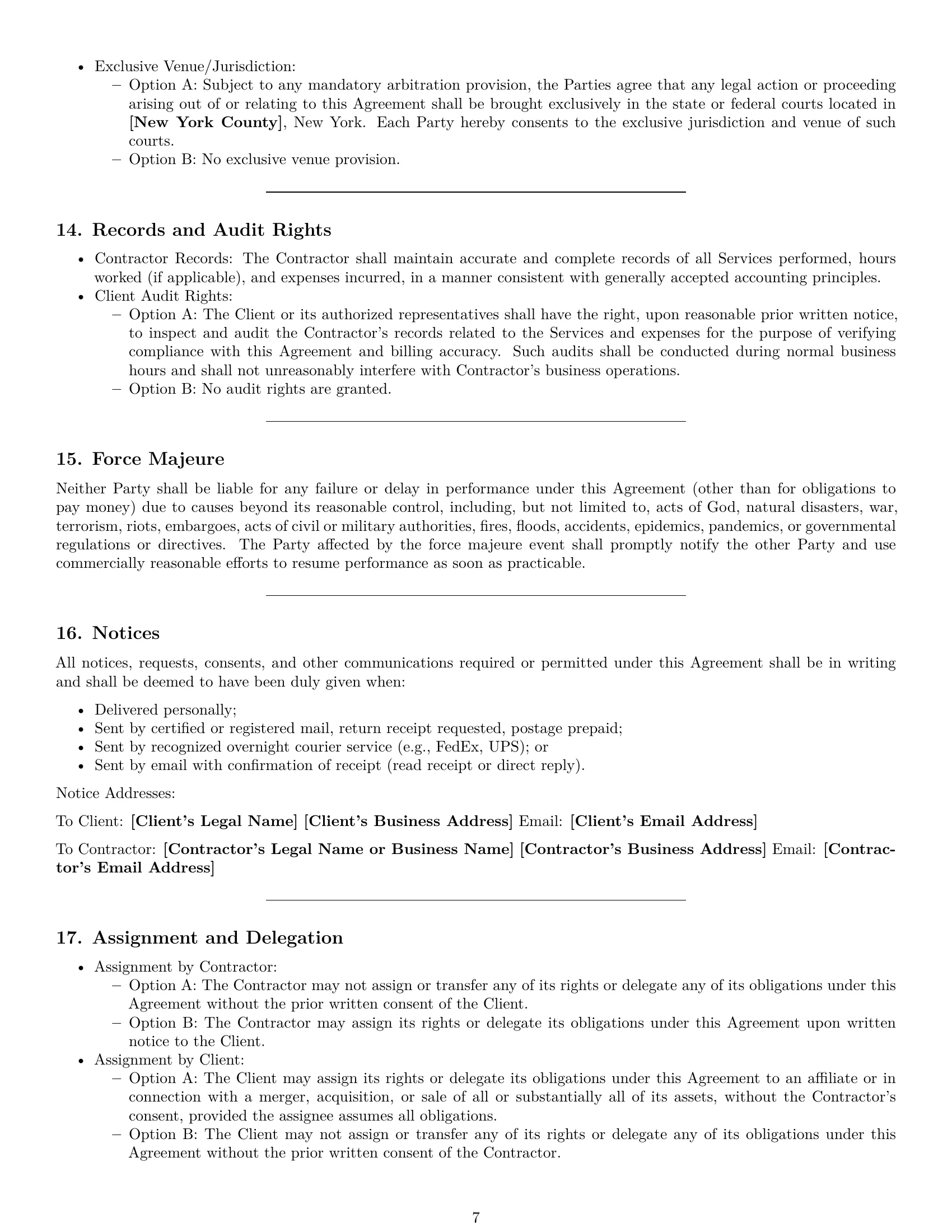 Preview page 7 of Pro New York independent contractor agreement template