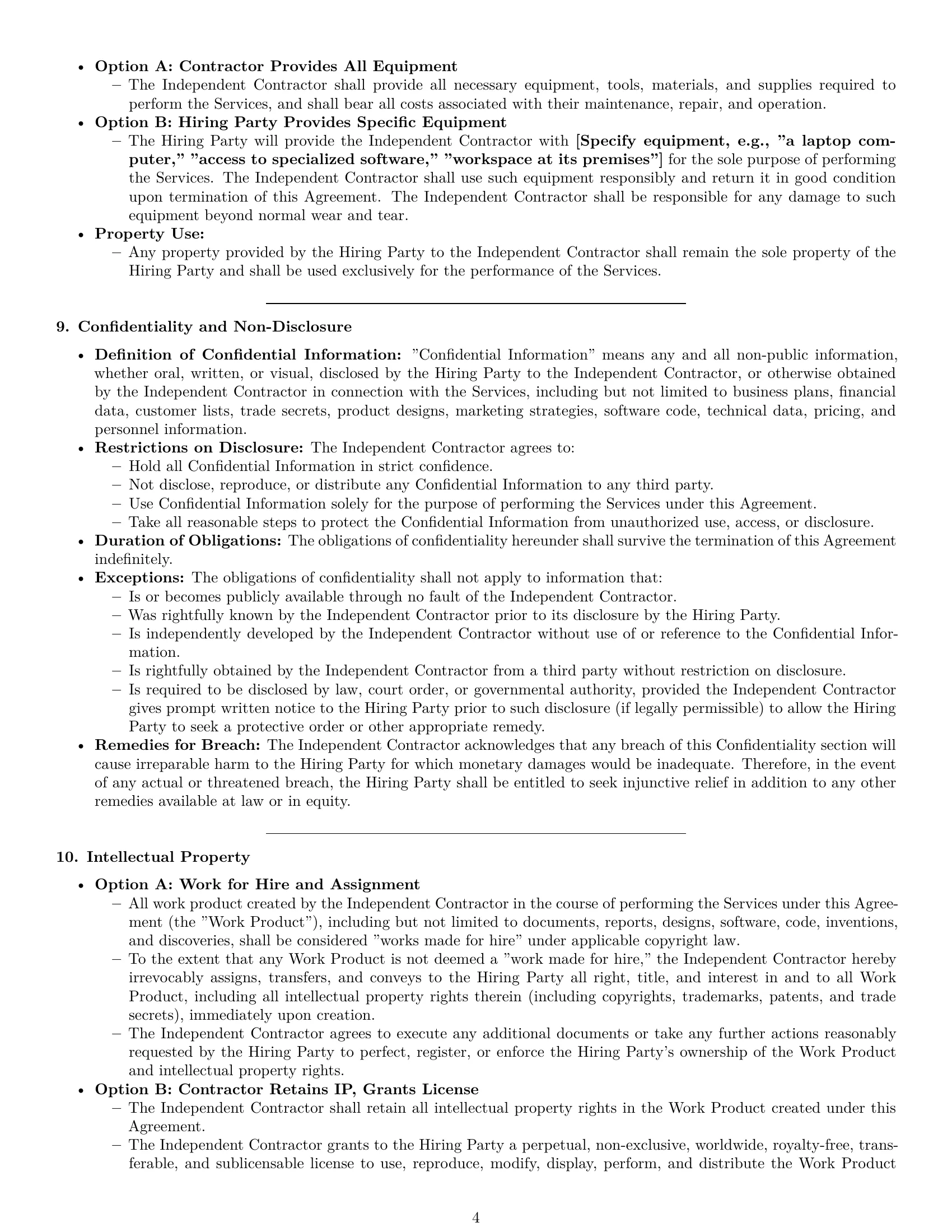 Preview page 4 of Pro Pennsylvania independent contractor agreement template