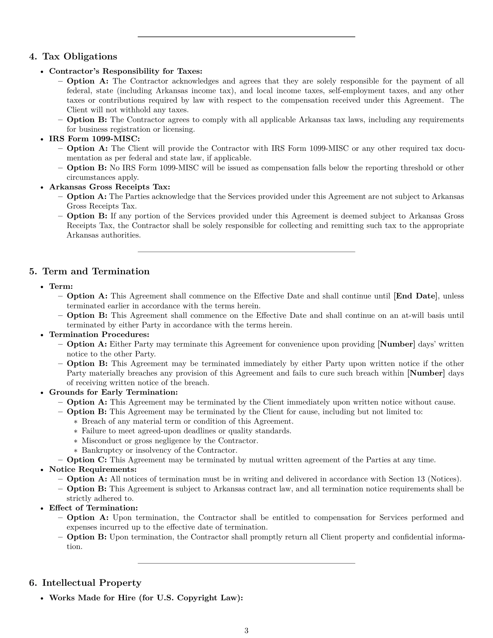 Preview page 3 of Pro Arkansas independent contractor agreement template