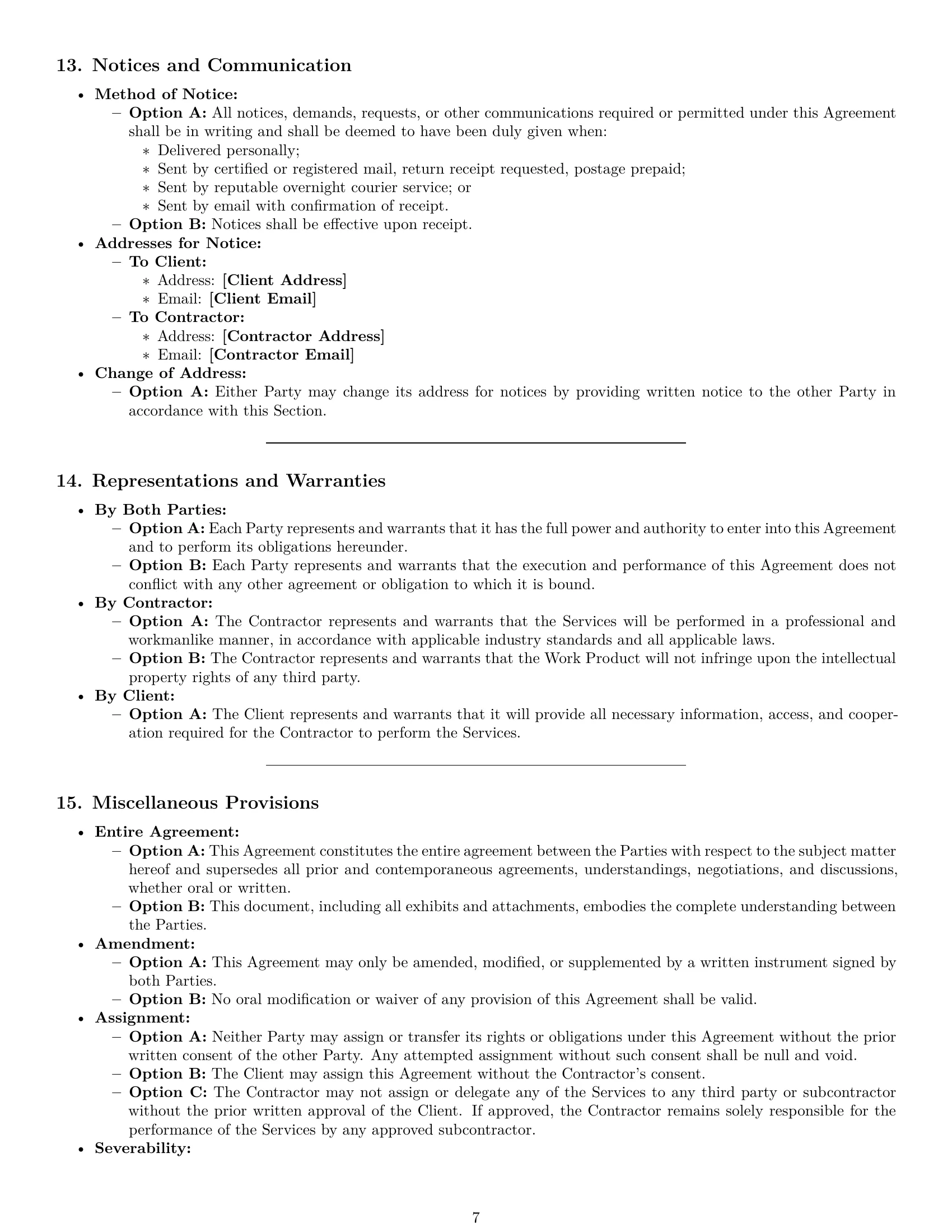 Preview page 7 of Pro Arkansas independent contractor agreement template