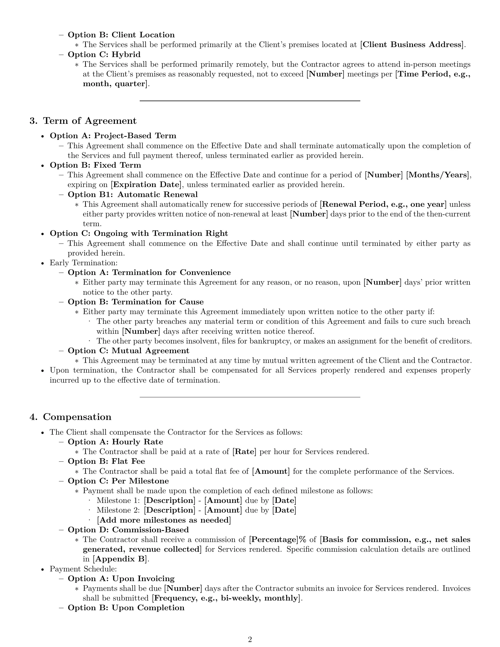 Preview page 2 of Pro South Carolina independent contractor agreement template