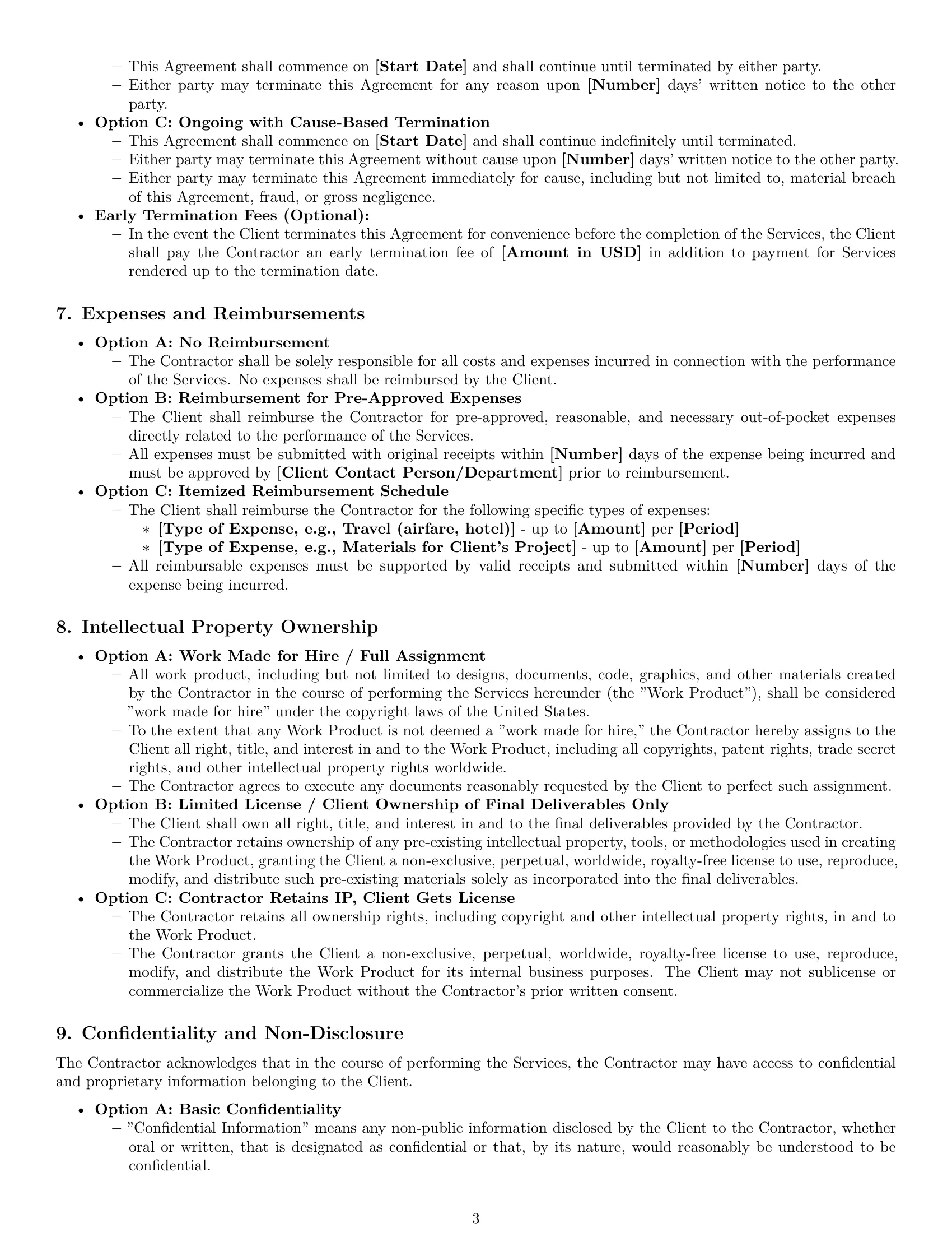Preview page 3 of Pro South Dakota independent contractor agreement template