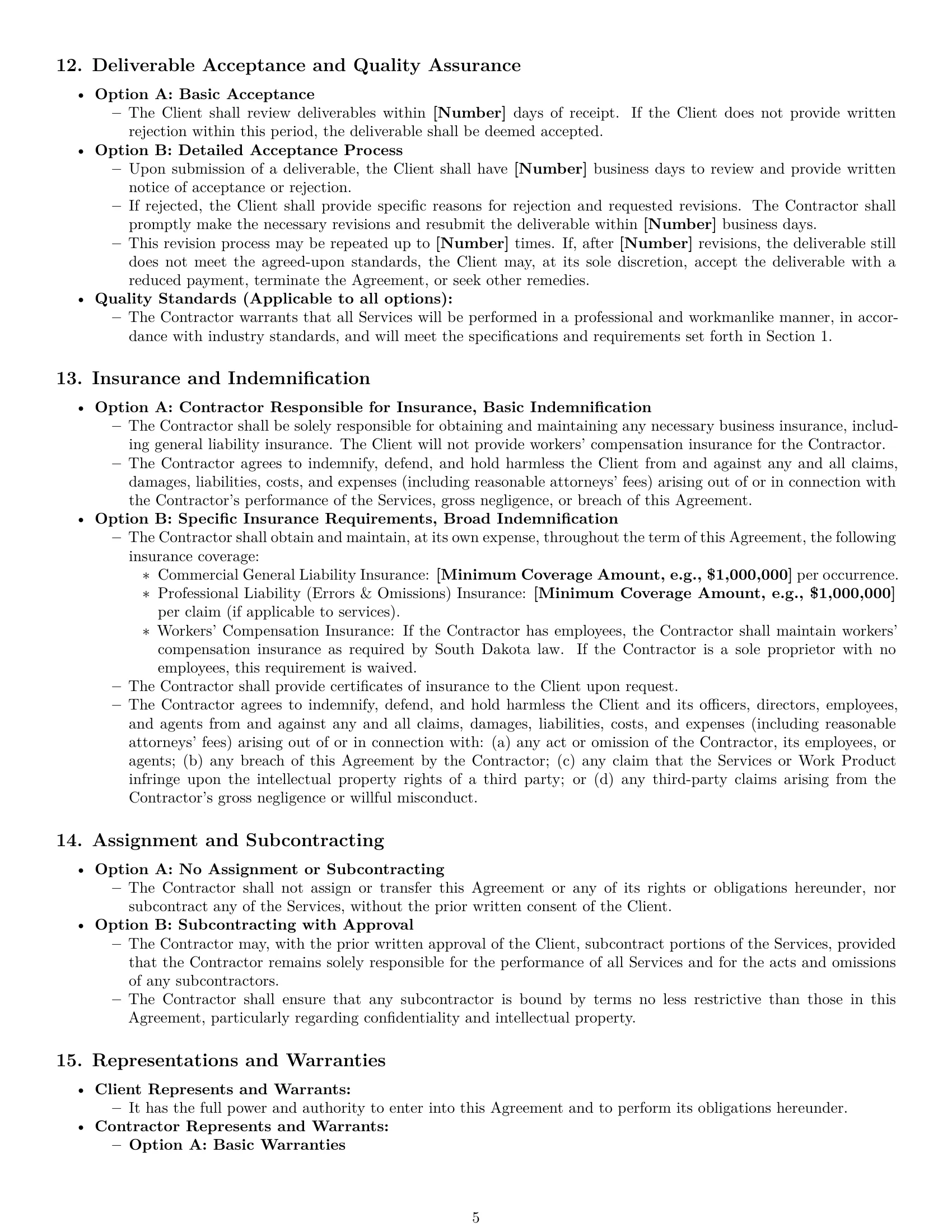 Preview page 5 of Pro South Dakota independent contractor agreement template