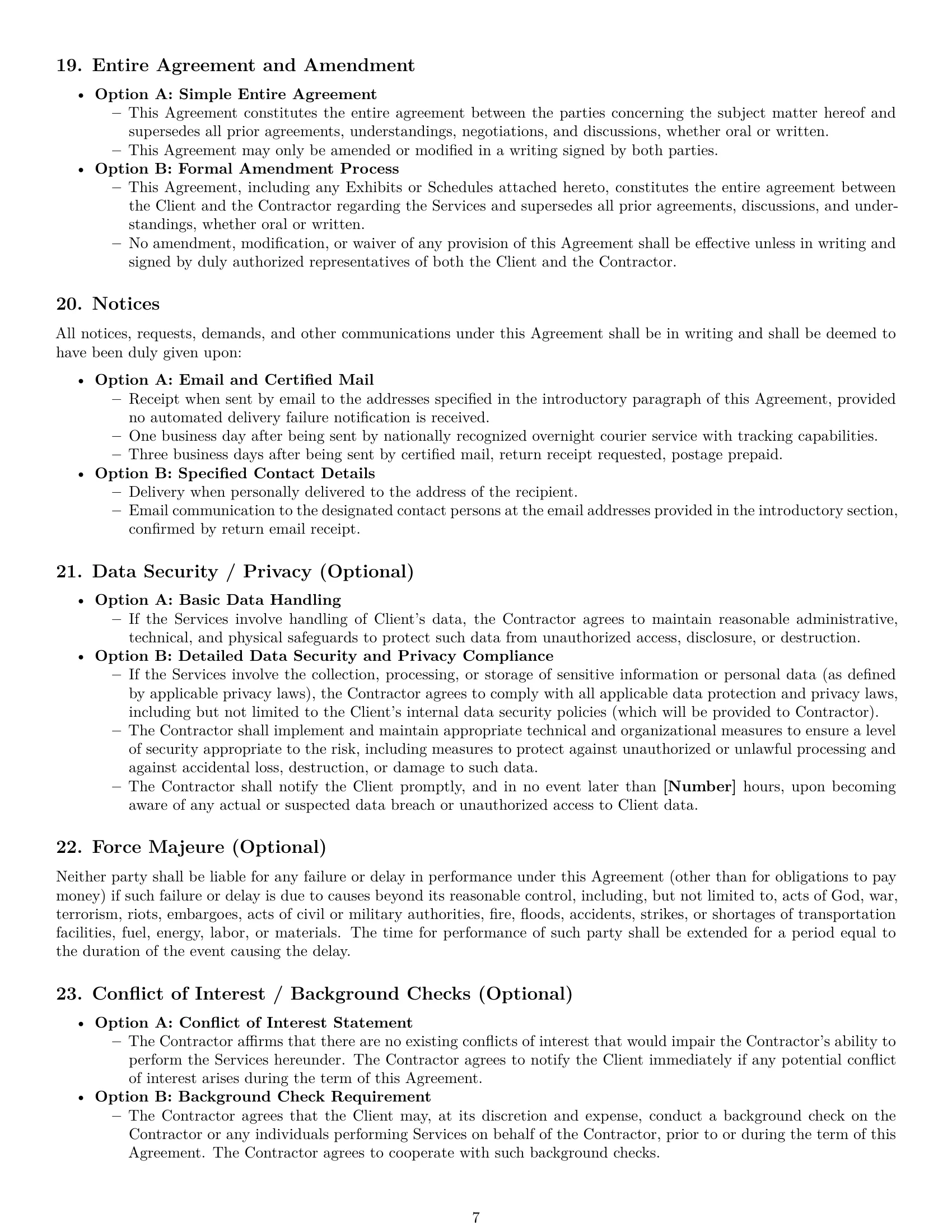 Preview page 7 of Pro South Dakota independent contractor agreement template