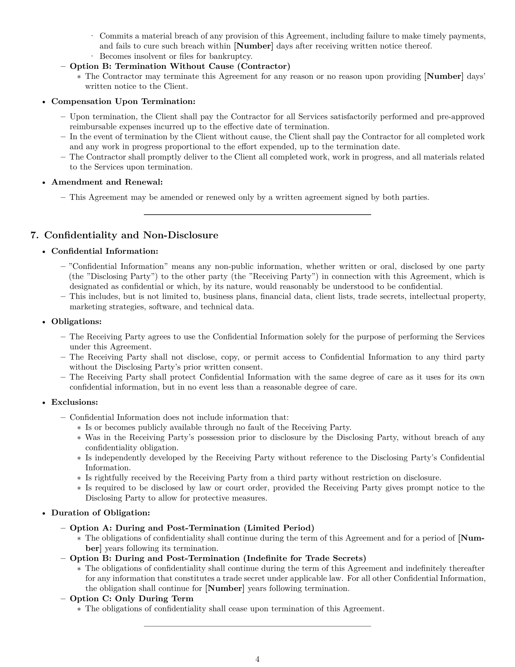 Preview page 4 of Pro Tennessee independent contractor agreement template
