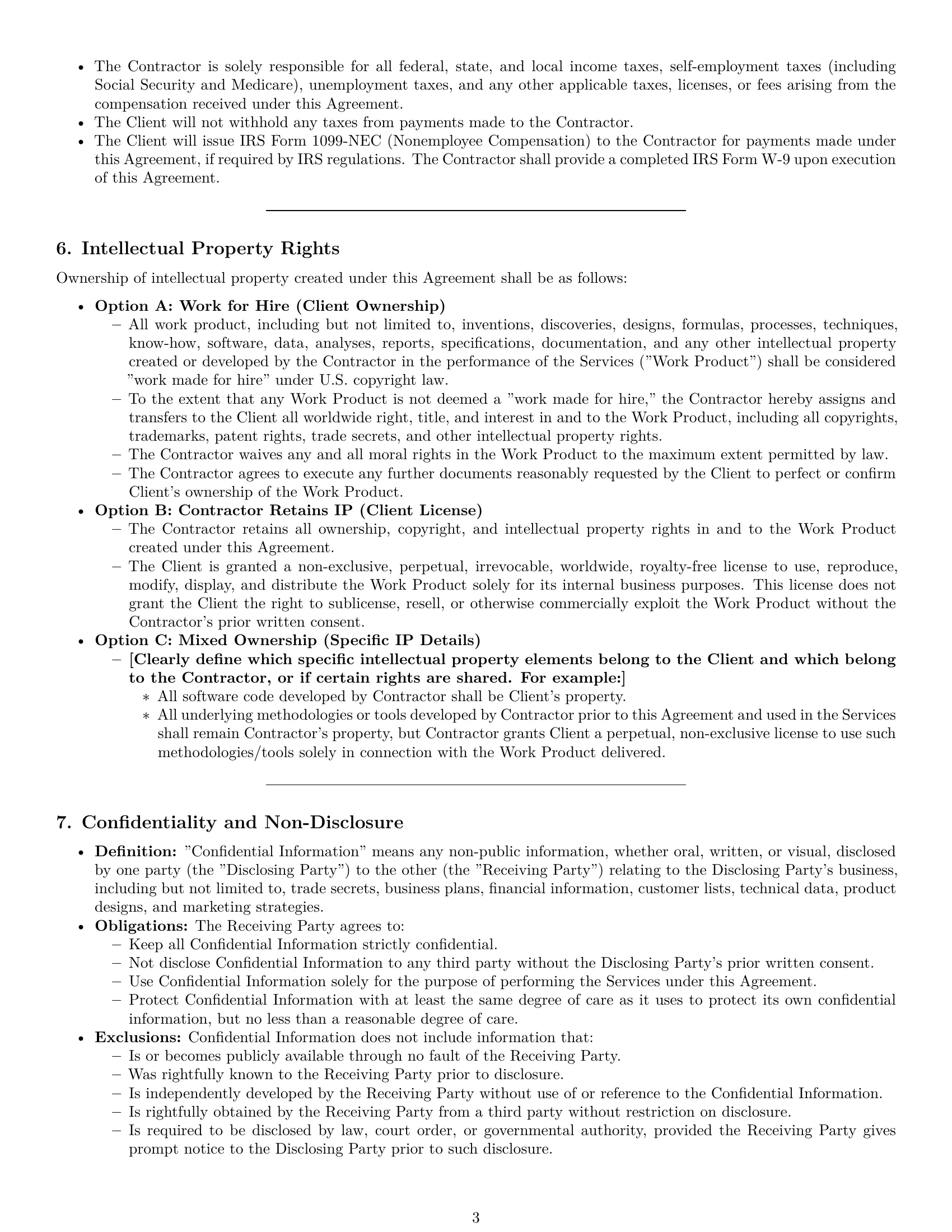 Preview page 3 of Pro Texas independent contractor agreement template