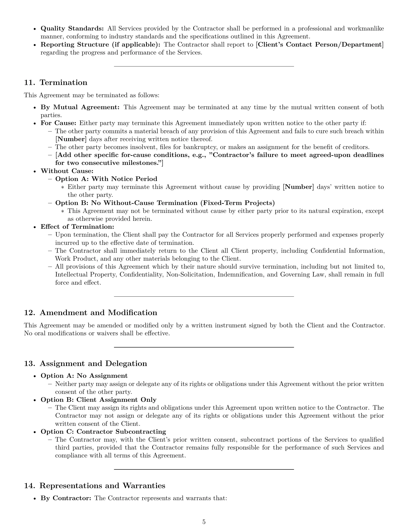 Preview page 5 of Pro Texas independent contractor agreement template