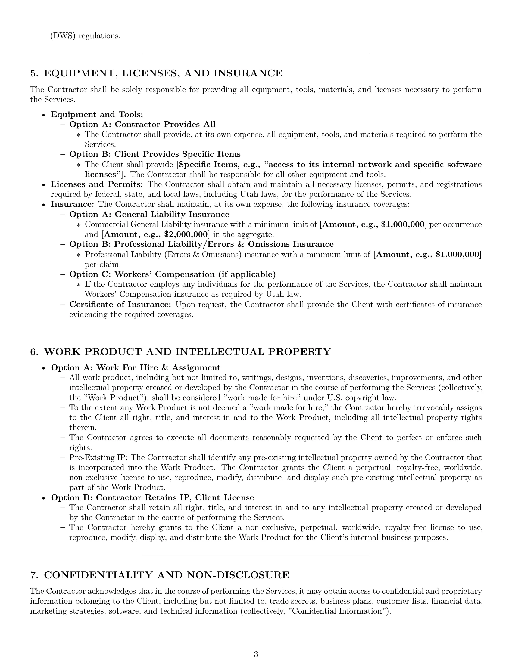 Preview page 3 of Pro Utah independent contractor agreement template