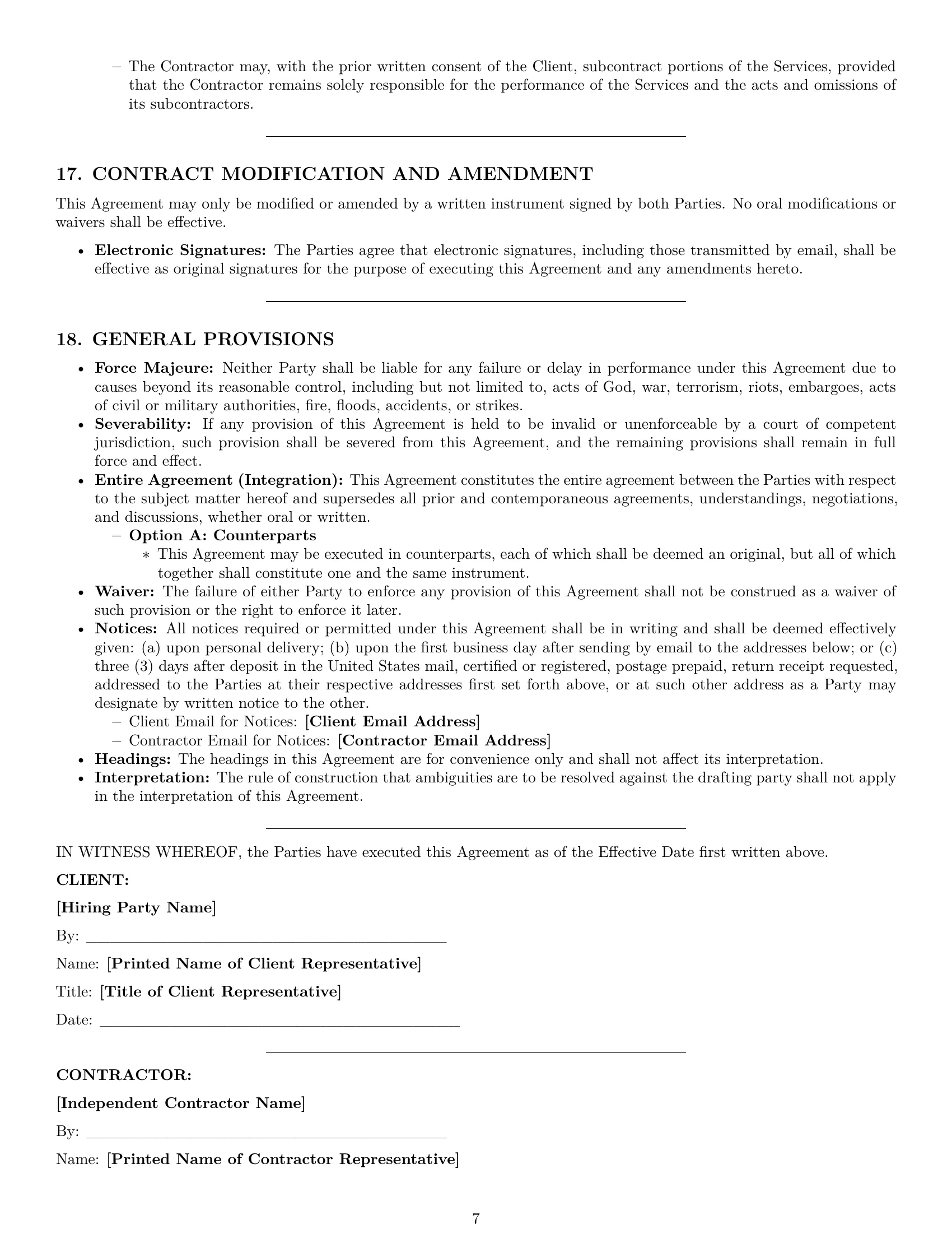 Preview page 7 of Pro Utah independent contractor agreement template