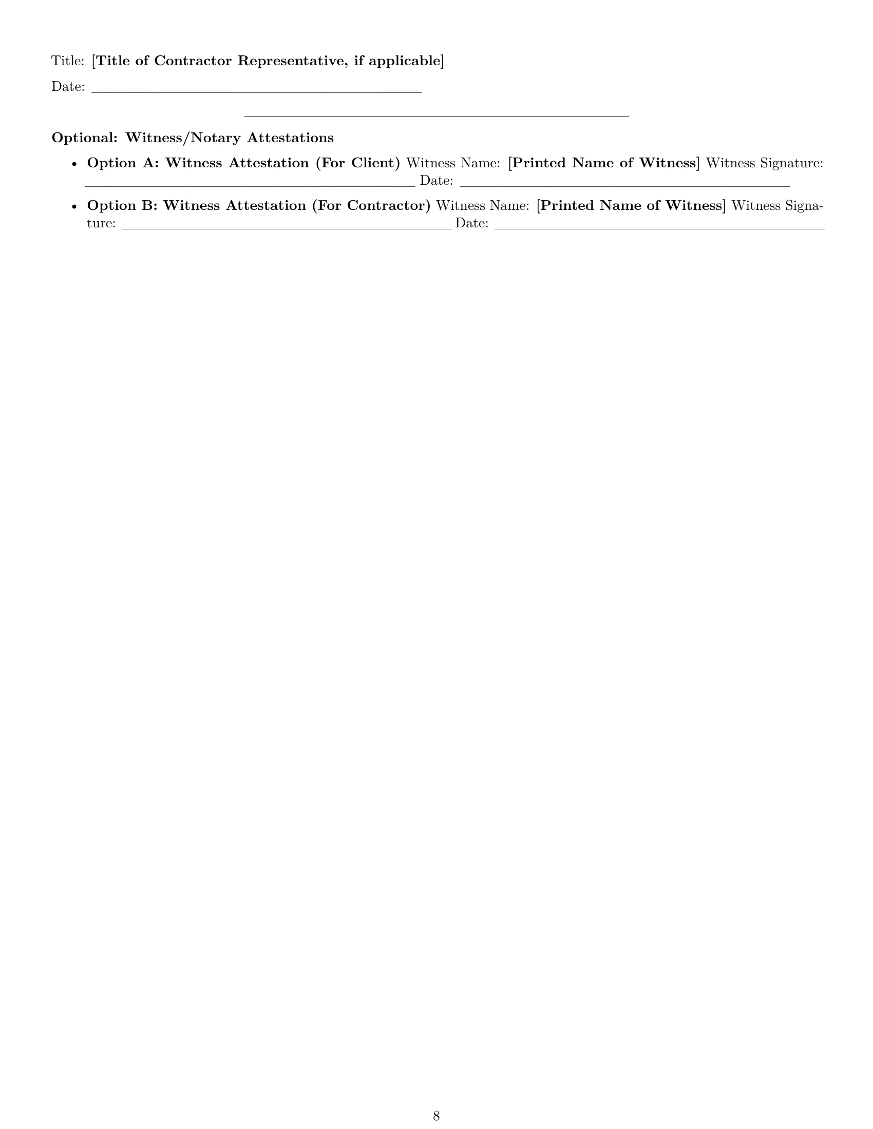 Preview page 8 of Pro Utah independent contractor agreement template