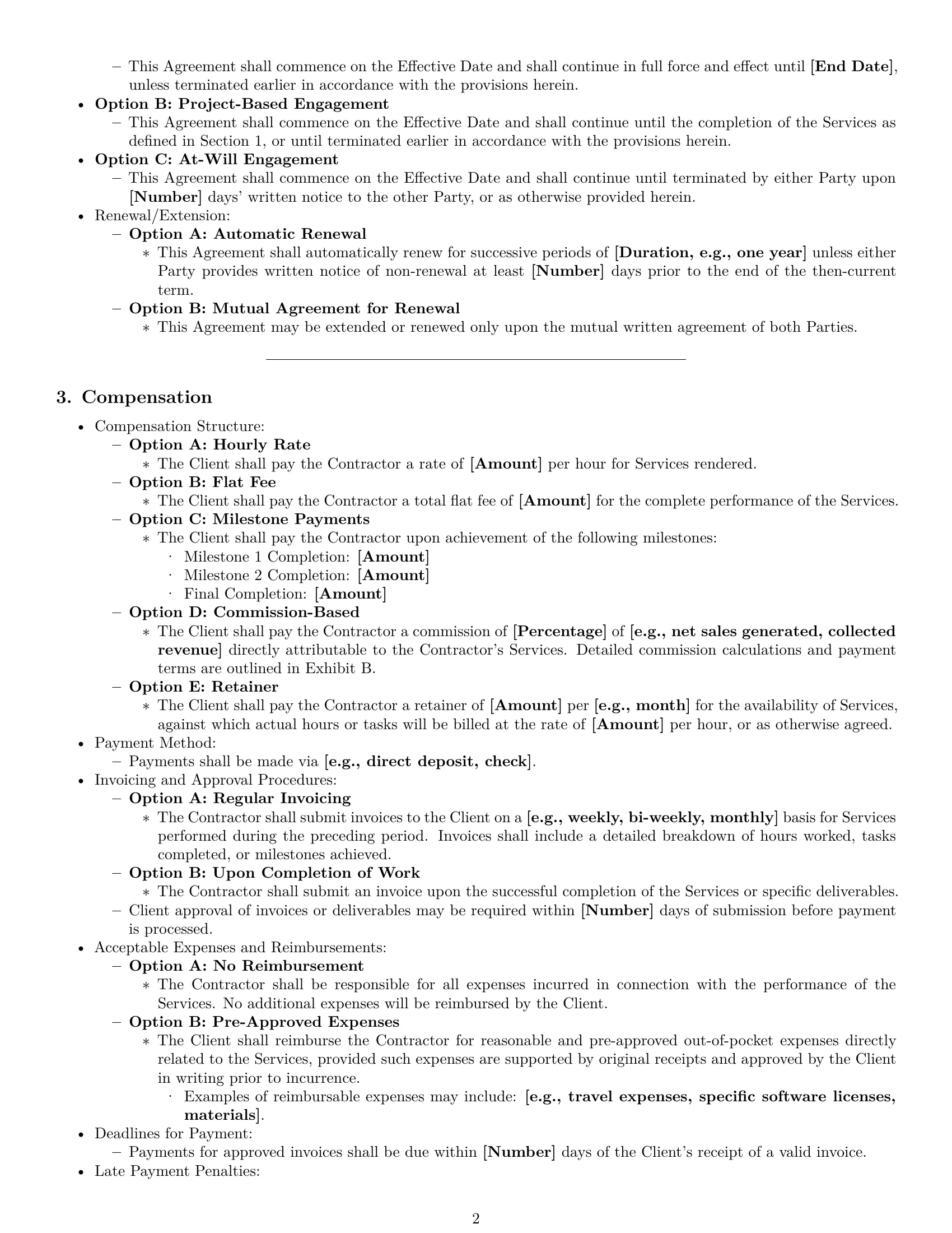 Preview page 2 of Pro Washington independent contractor agreement template