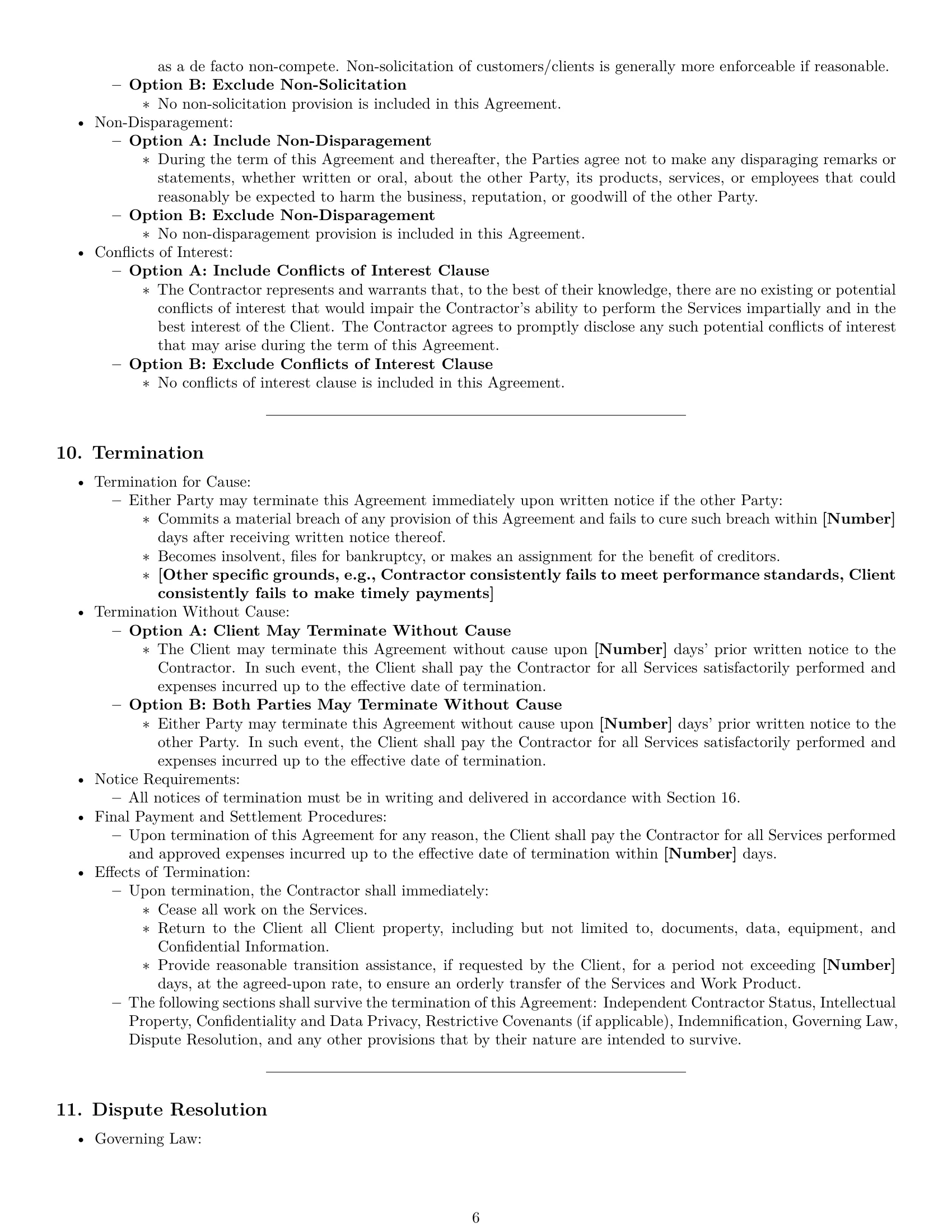 Preview page 6 of Pro Washington independent contractor agreement template