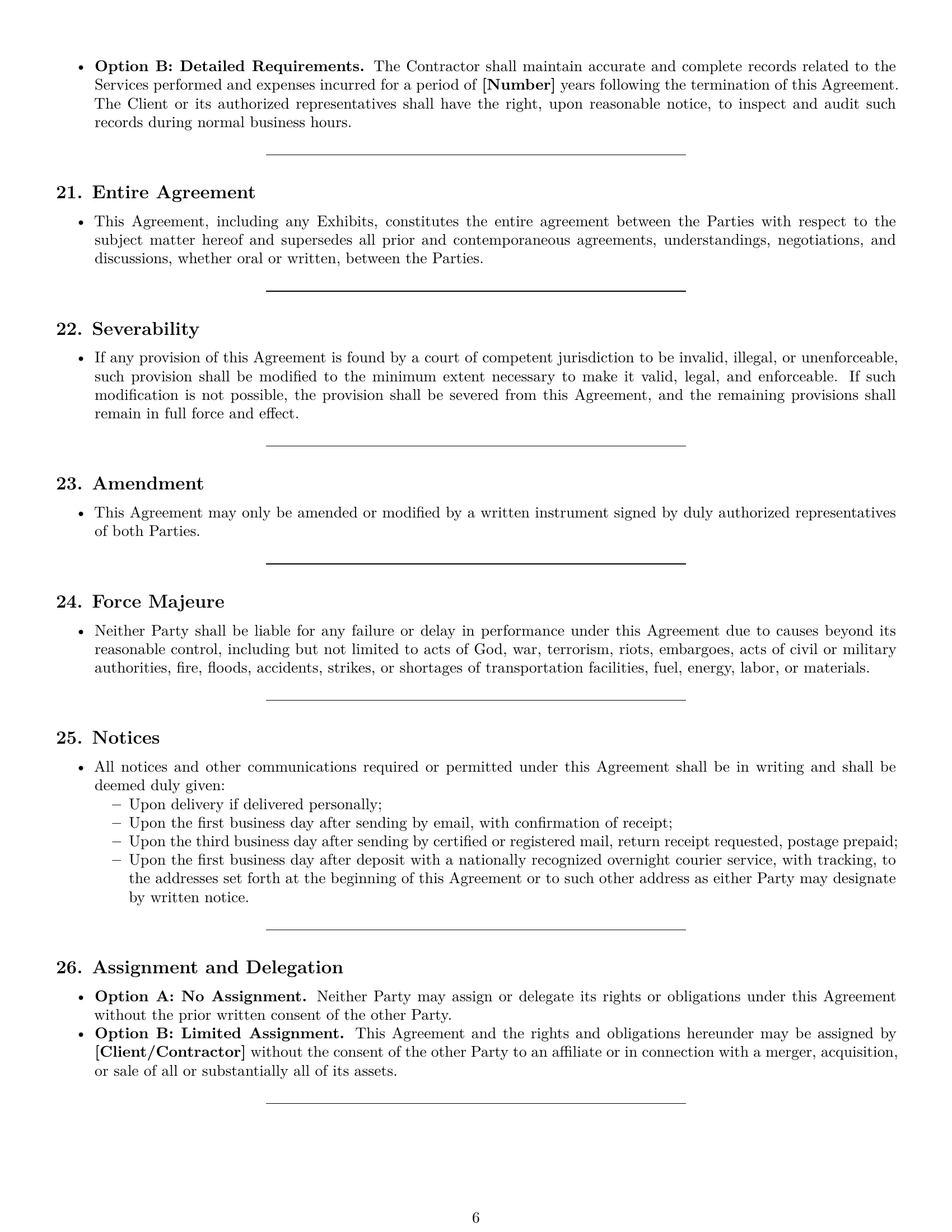 Preview page 6 of Pro California independent contractor agreement template