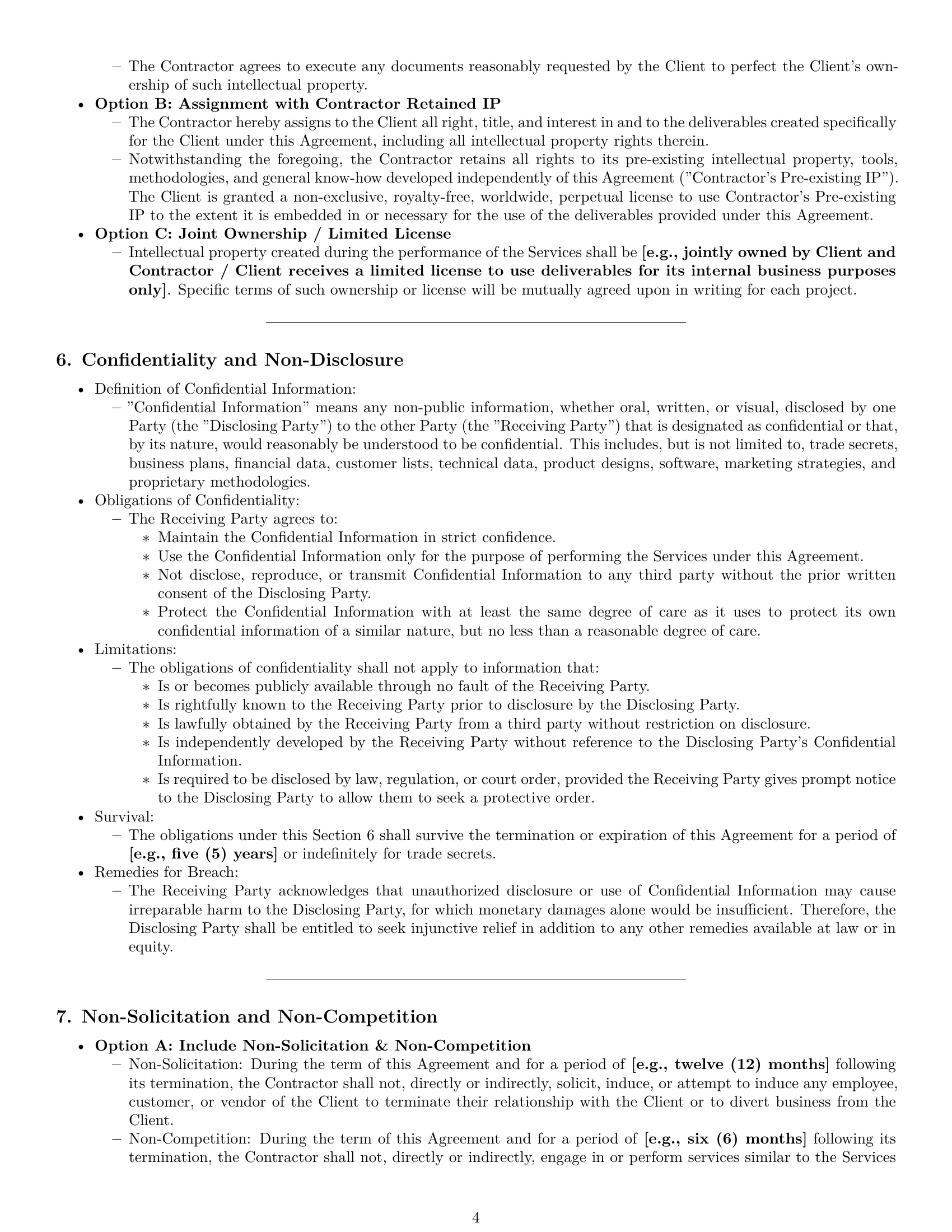 Preview page 4 of Pro Wyoming independent contractor agreement template