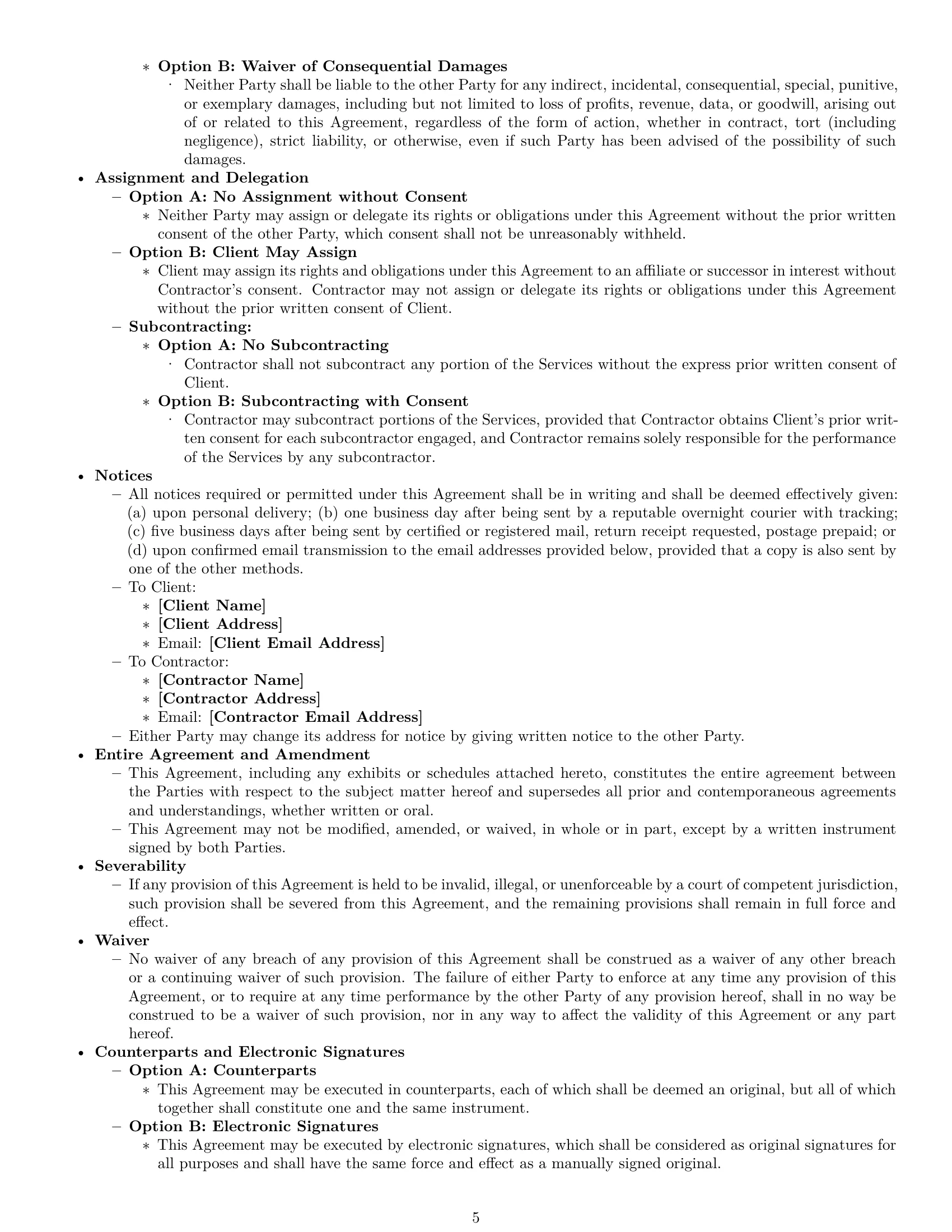 Preview page 5 of Pro Colorado independent contractor agreement template
