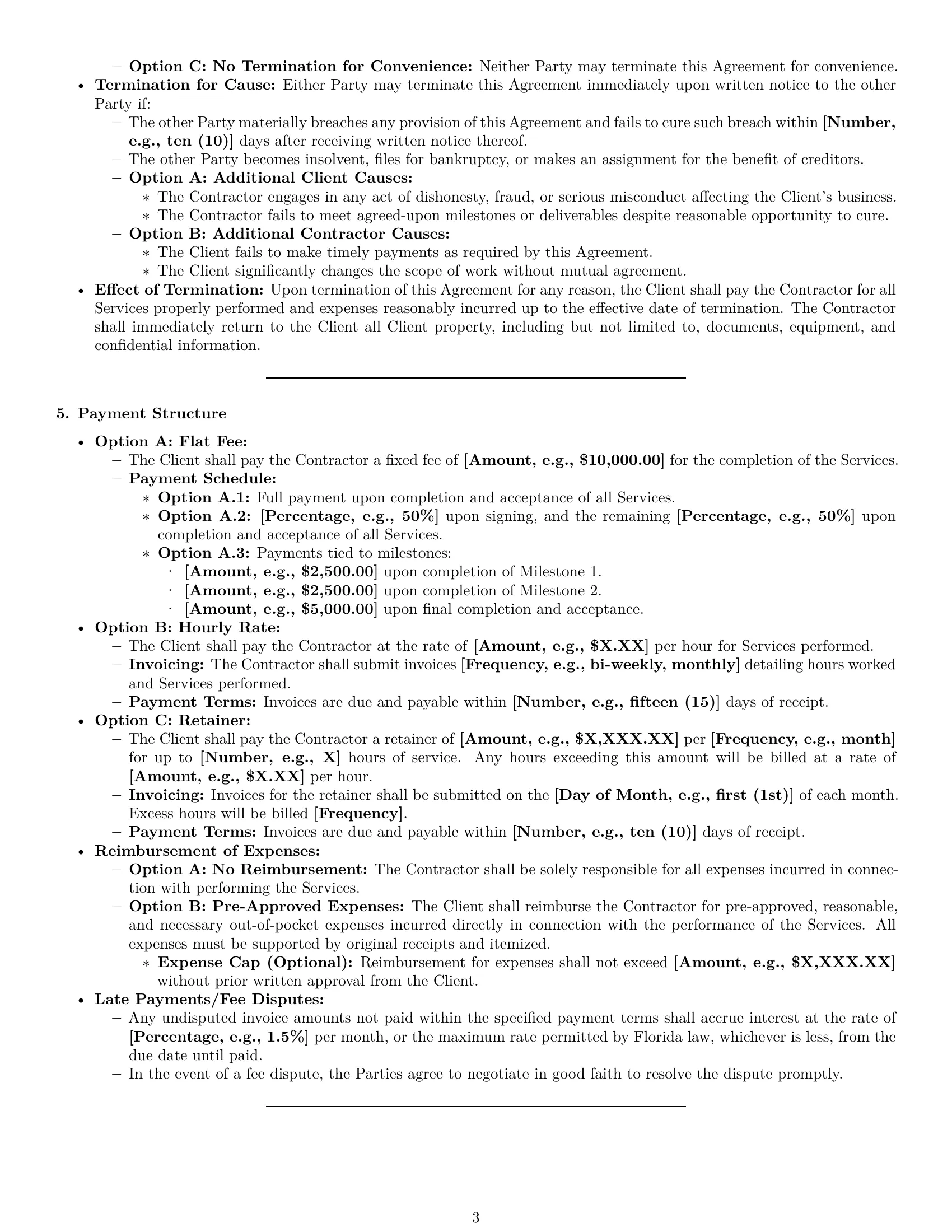Preview page 3 of Pro Florida independent contractor agreement template