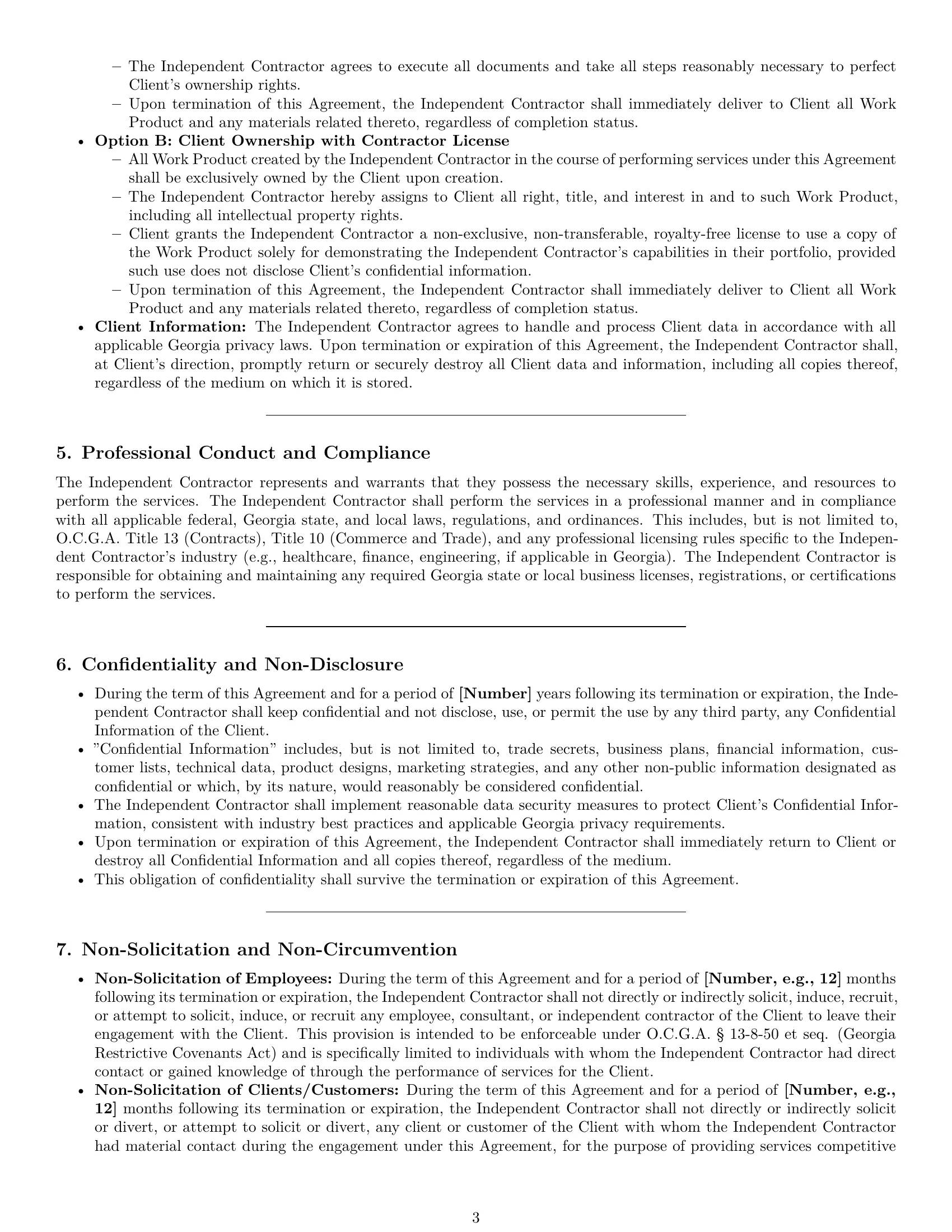 Preview page 3 of Pro Georgia consulting independent contractor agreement template