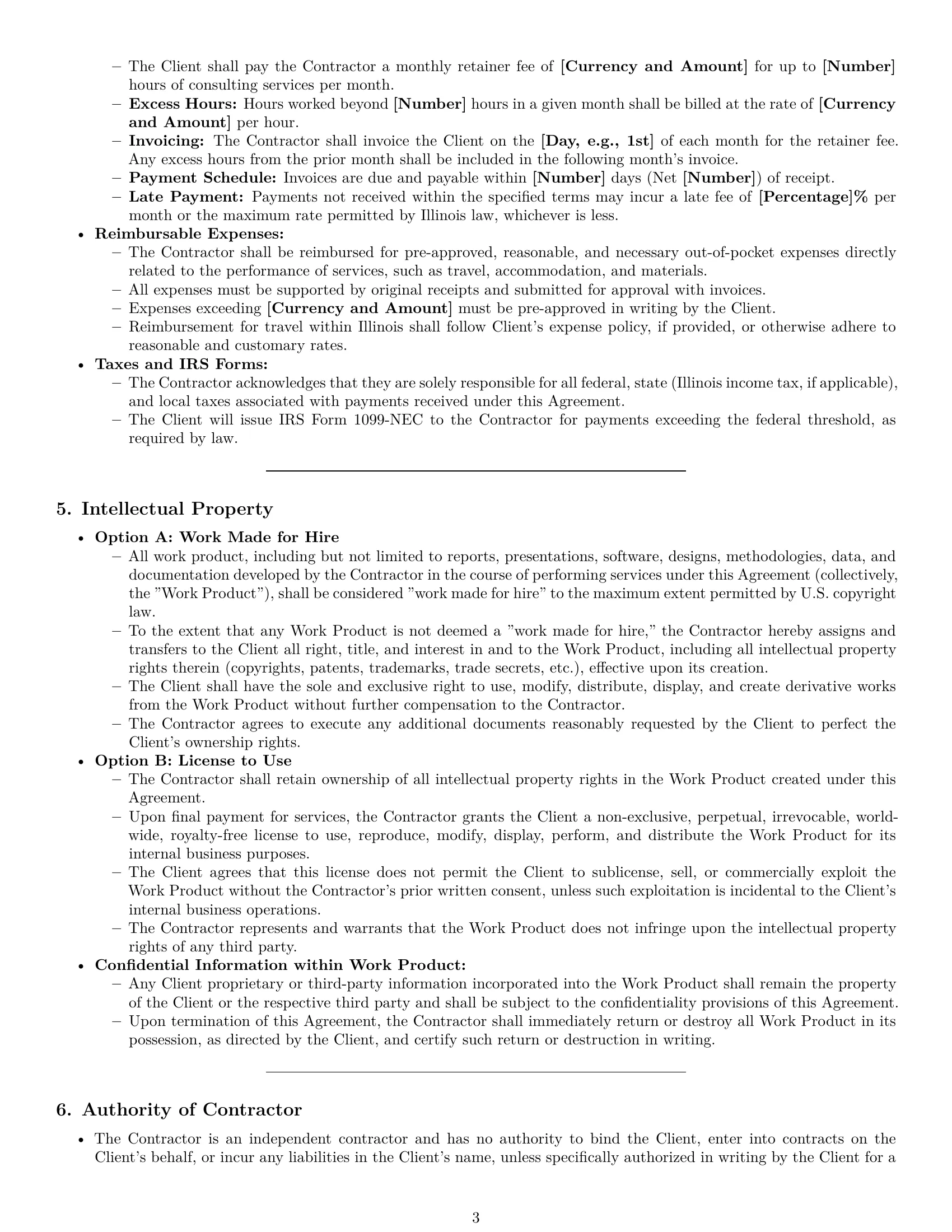 Preview page 3 of Pro Illinois consulting independent contractor agreement template
