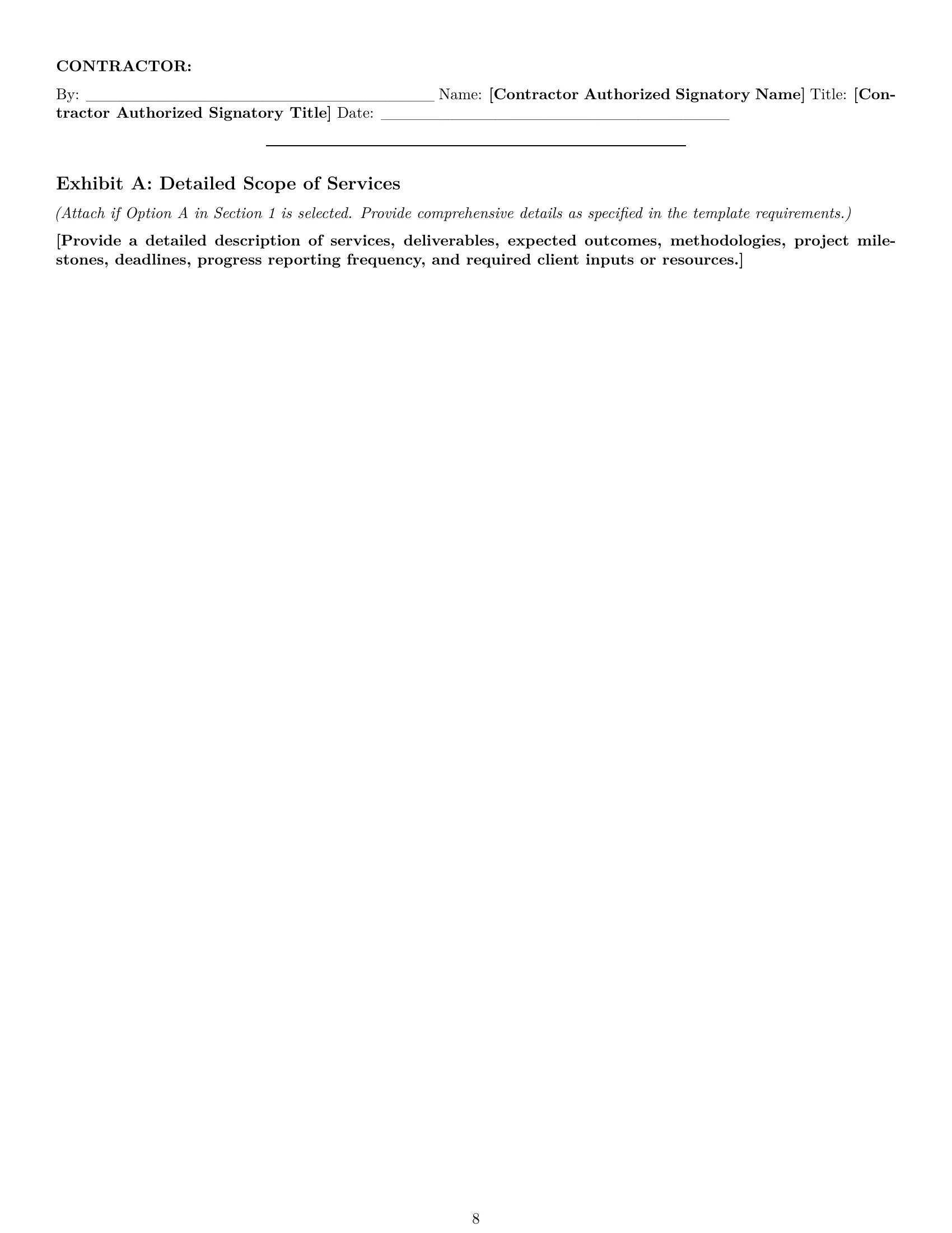 Preview page 8 of Pro Indiana consulting independent contractor agreement template