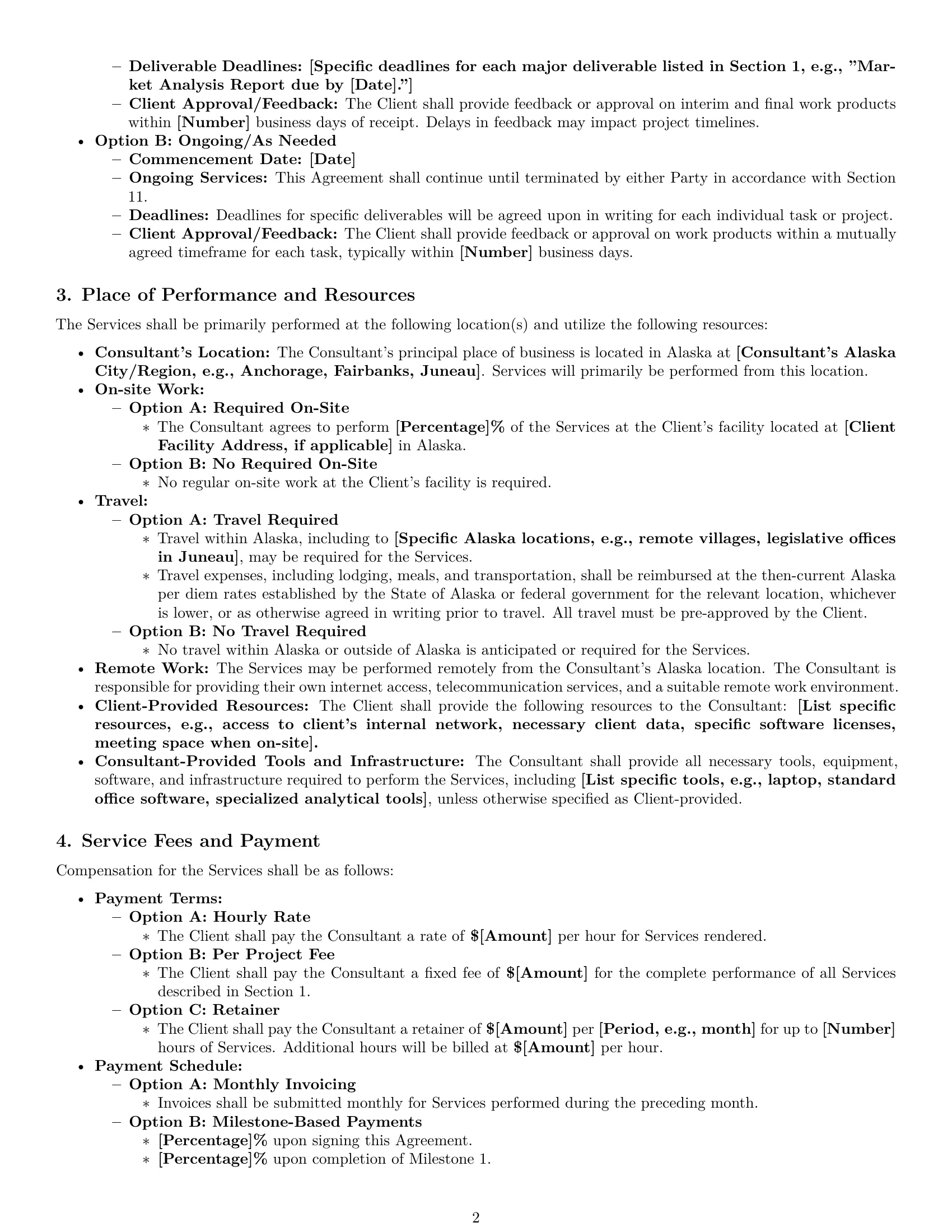 Preview page 2 of Pro Alaska consulting independent contractor agreement template