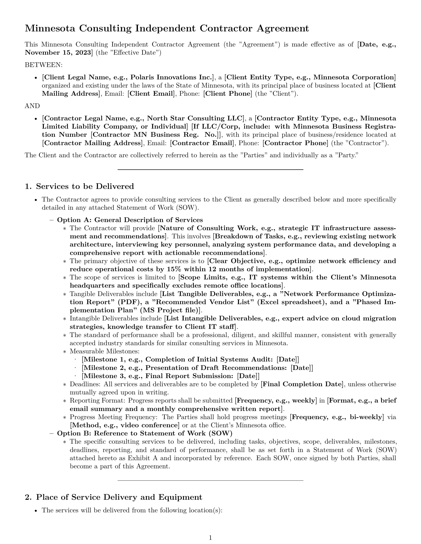 Preview page 1 of Pro Minnesota consulting independent contractor agreement template