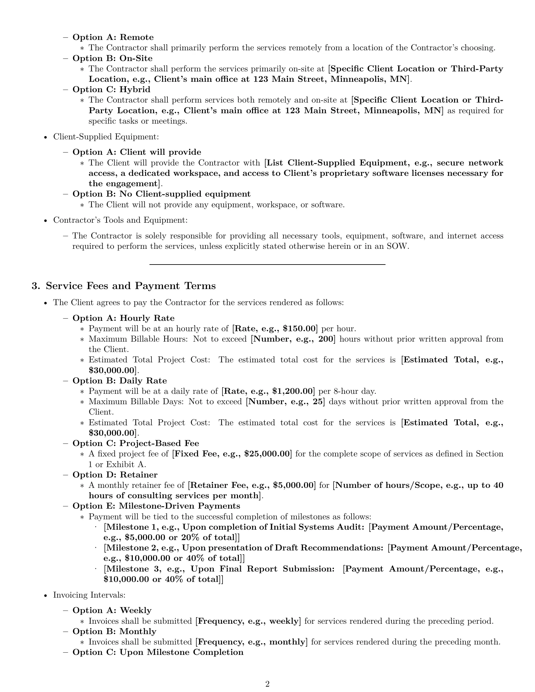 Preview page 2 of Pro Minnesota consulting independent contractor agreement template