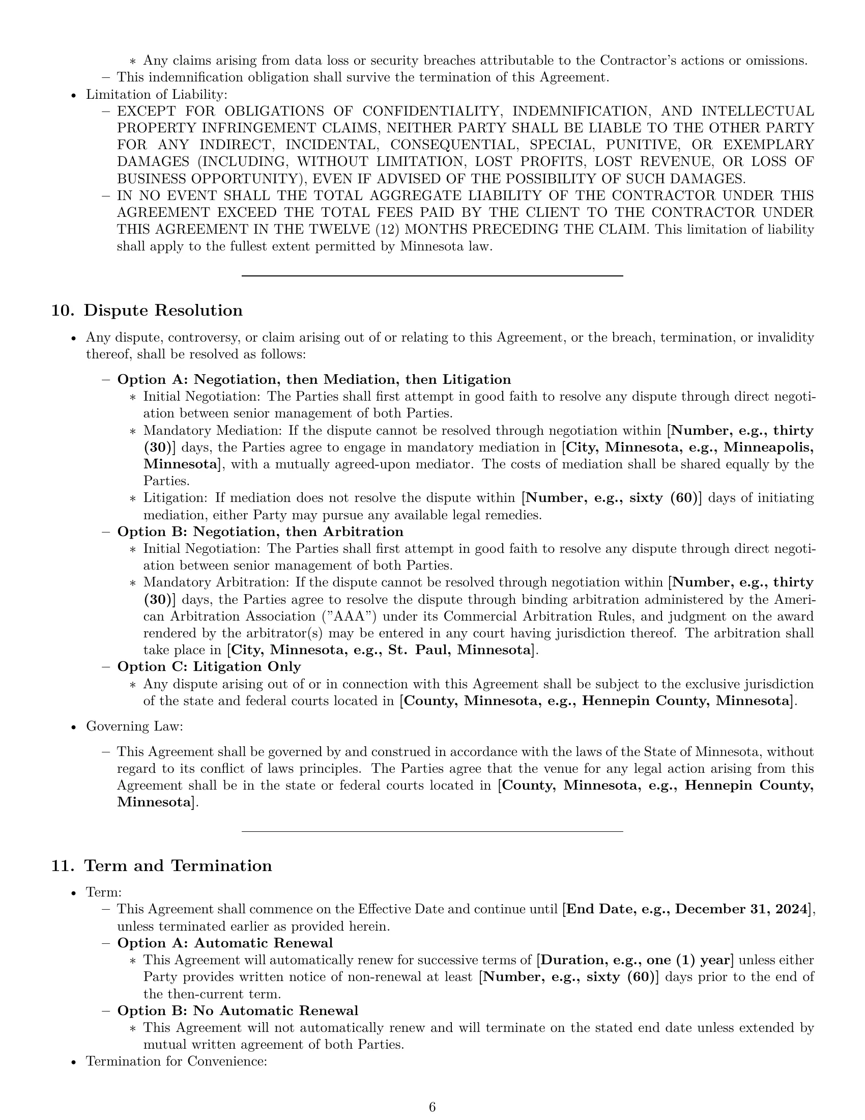 Preview page 6 of Pro Minnesota consulting independent contractor agreement template