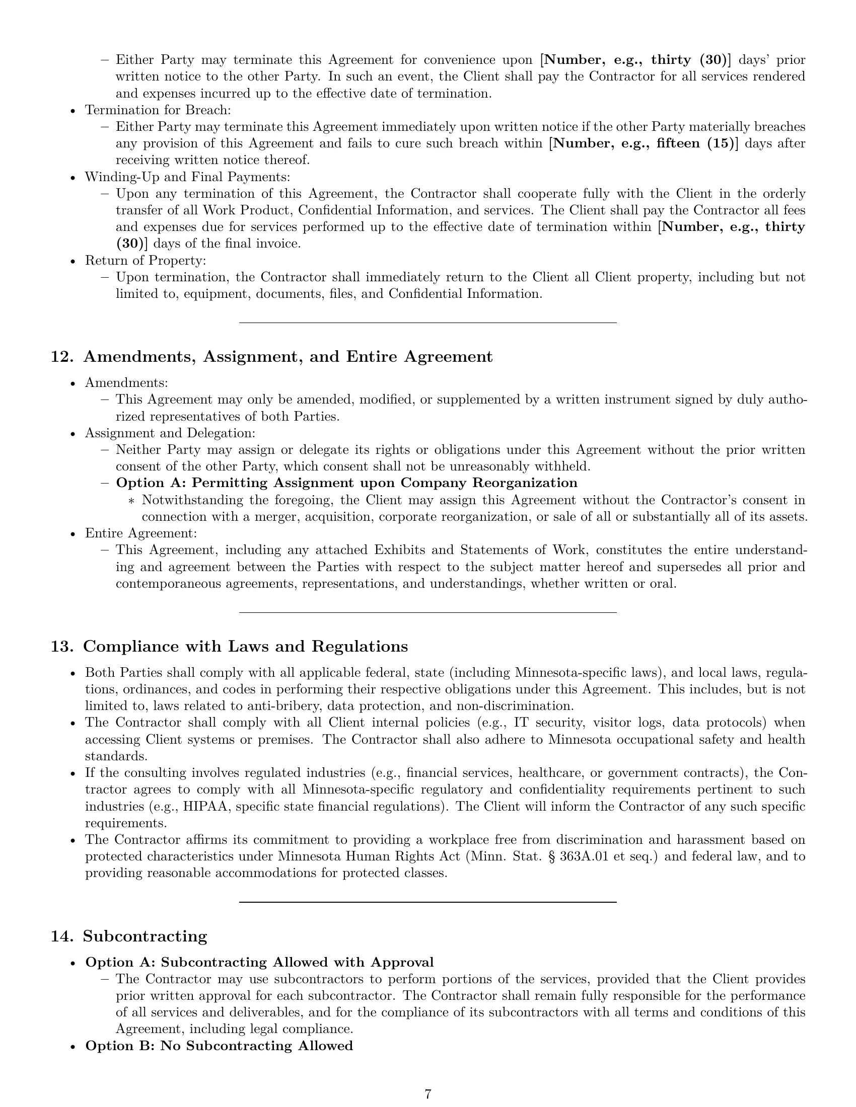 Preview page 7 of Pro Minnesota consulting independent contractor agreement template