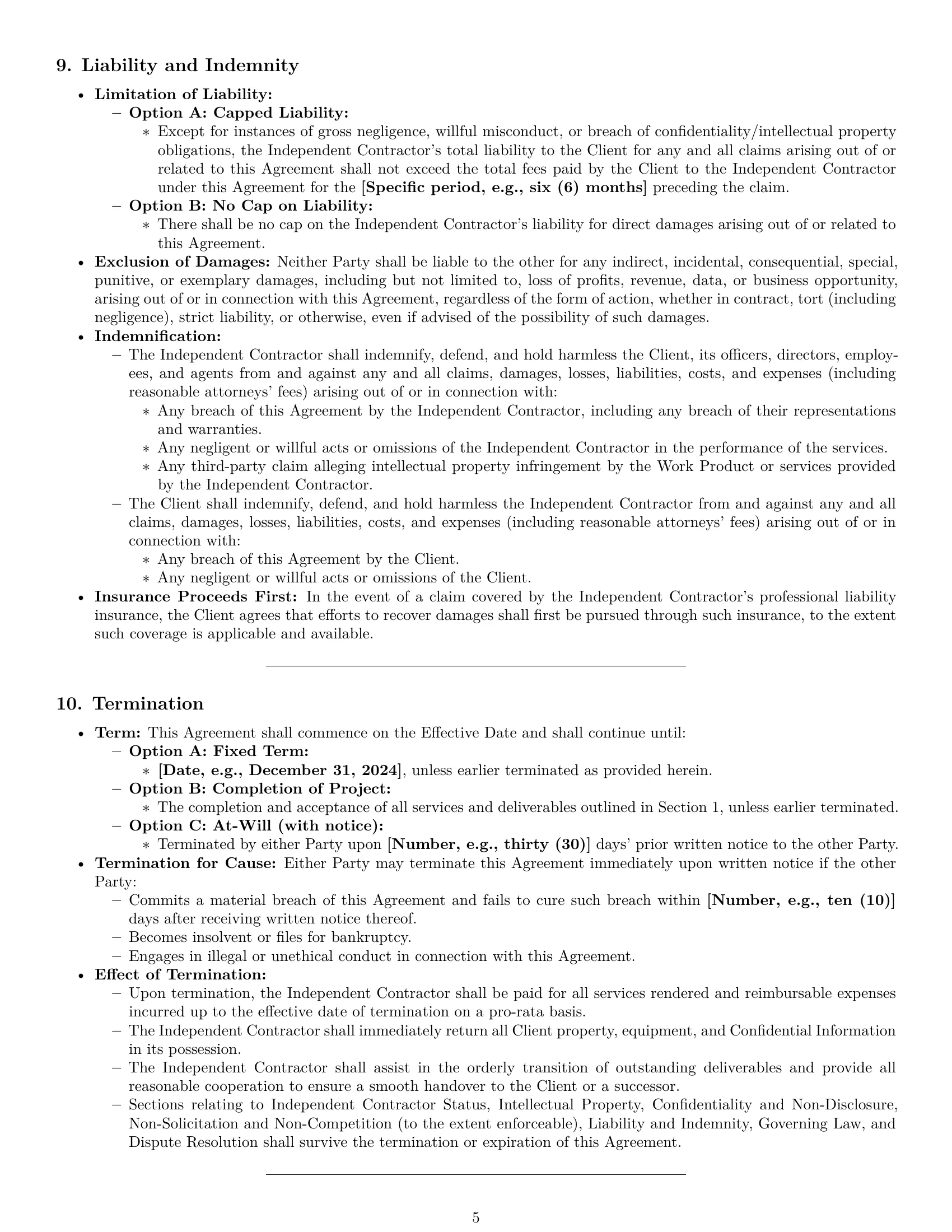 Preview page 5 of Pro Nebraska consulting independent contractor agreement template