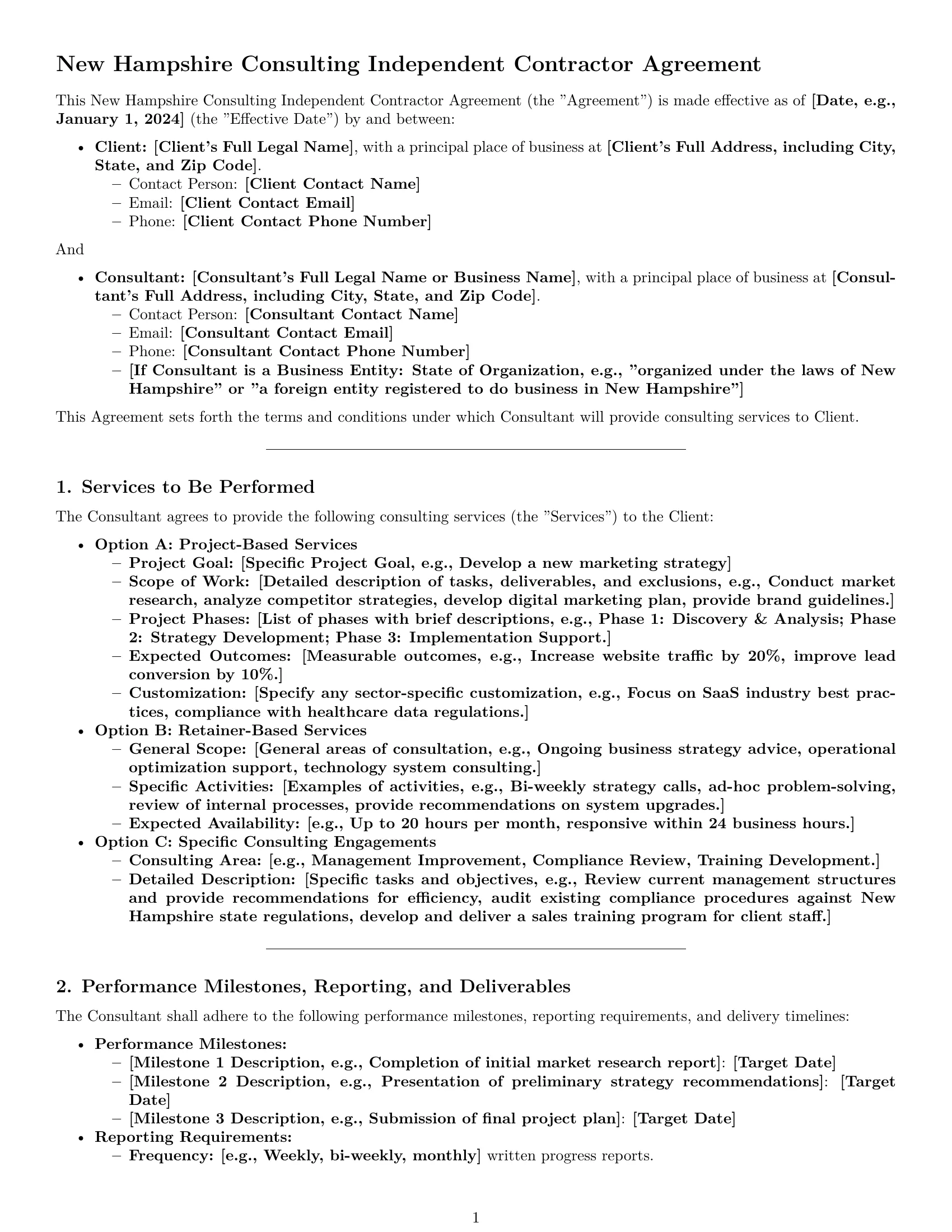 Preview page 1 of Pro New Hampshire consulting independent contractor agreement template
