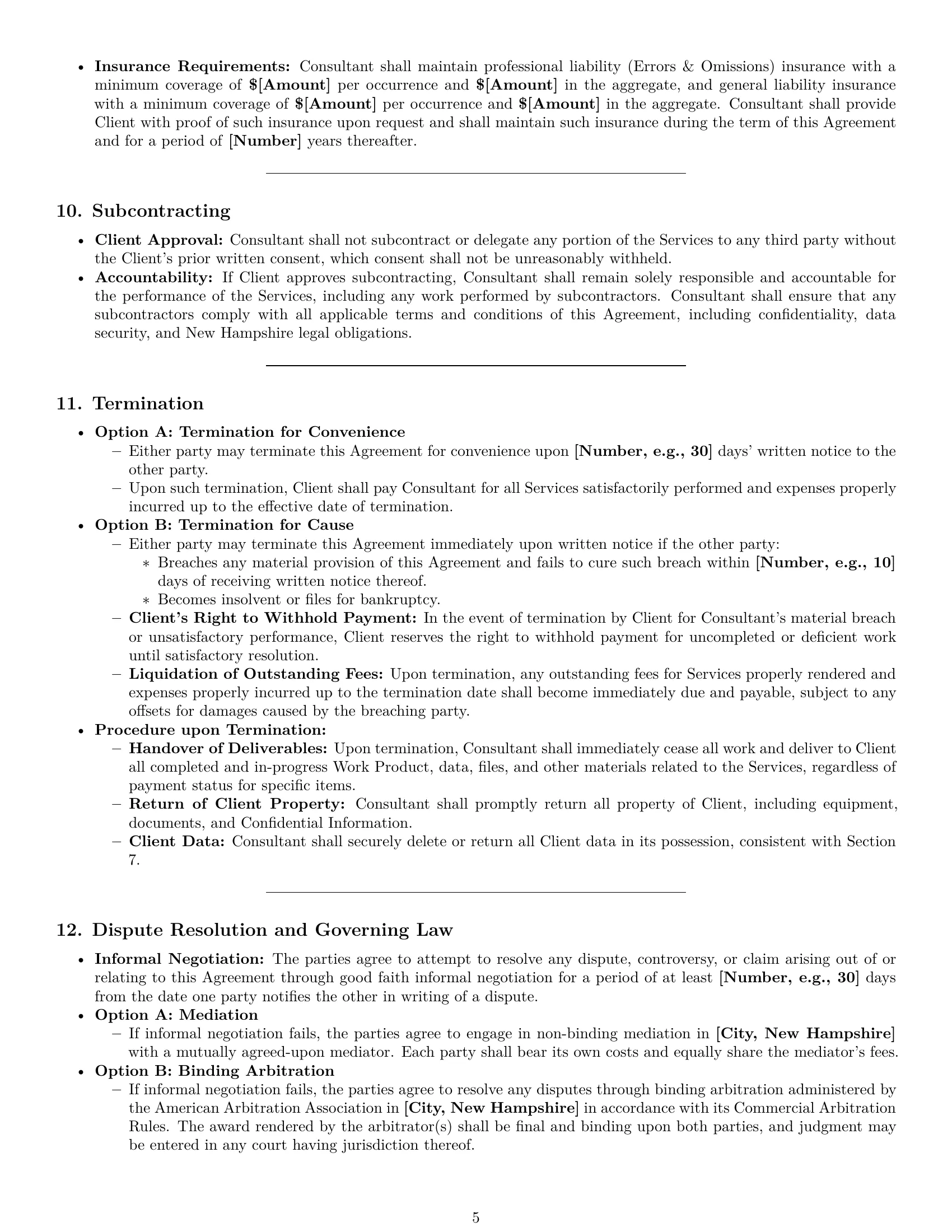 Preview page 5 of Pro New Hampshire consulting independent contractor agreement template