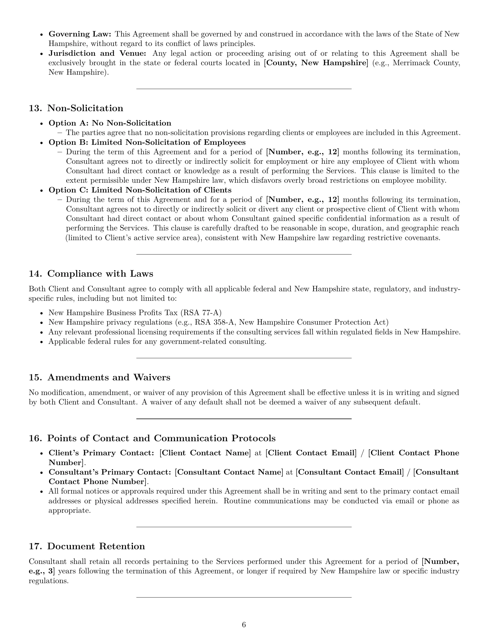 Preview page 6 of Pro New Hampshire consulting independent contractor agreement template