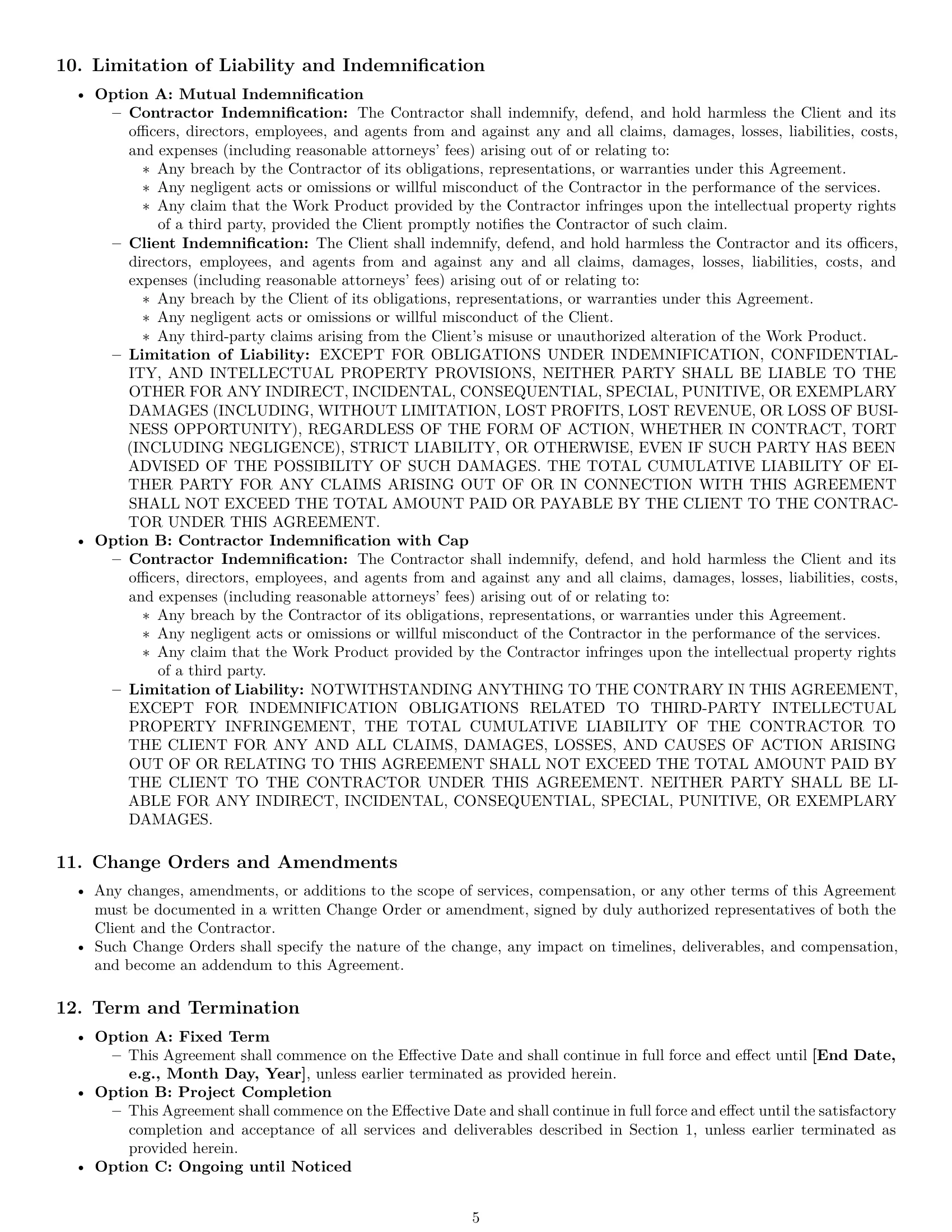 Preview page 5 of Pro Arizona consulting independent contractor agreement template