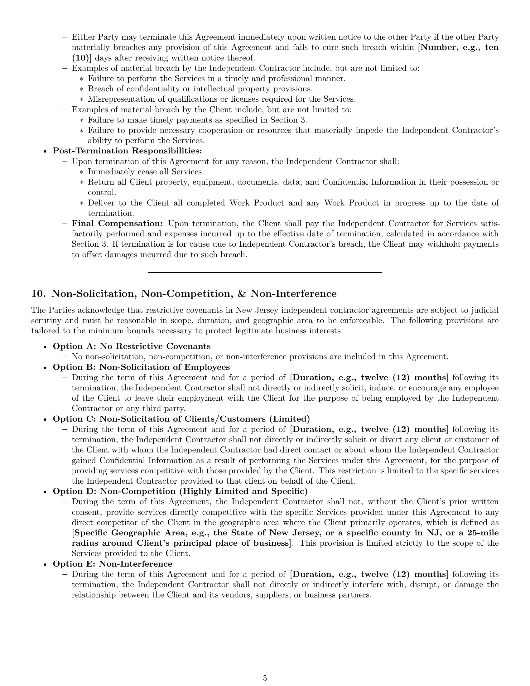 Preview page 5 of Pro New Jersey consulting independent contractor agreement template